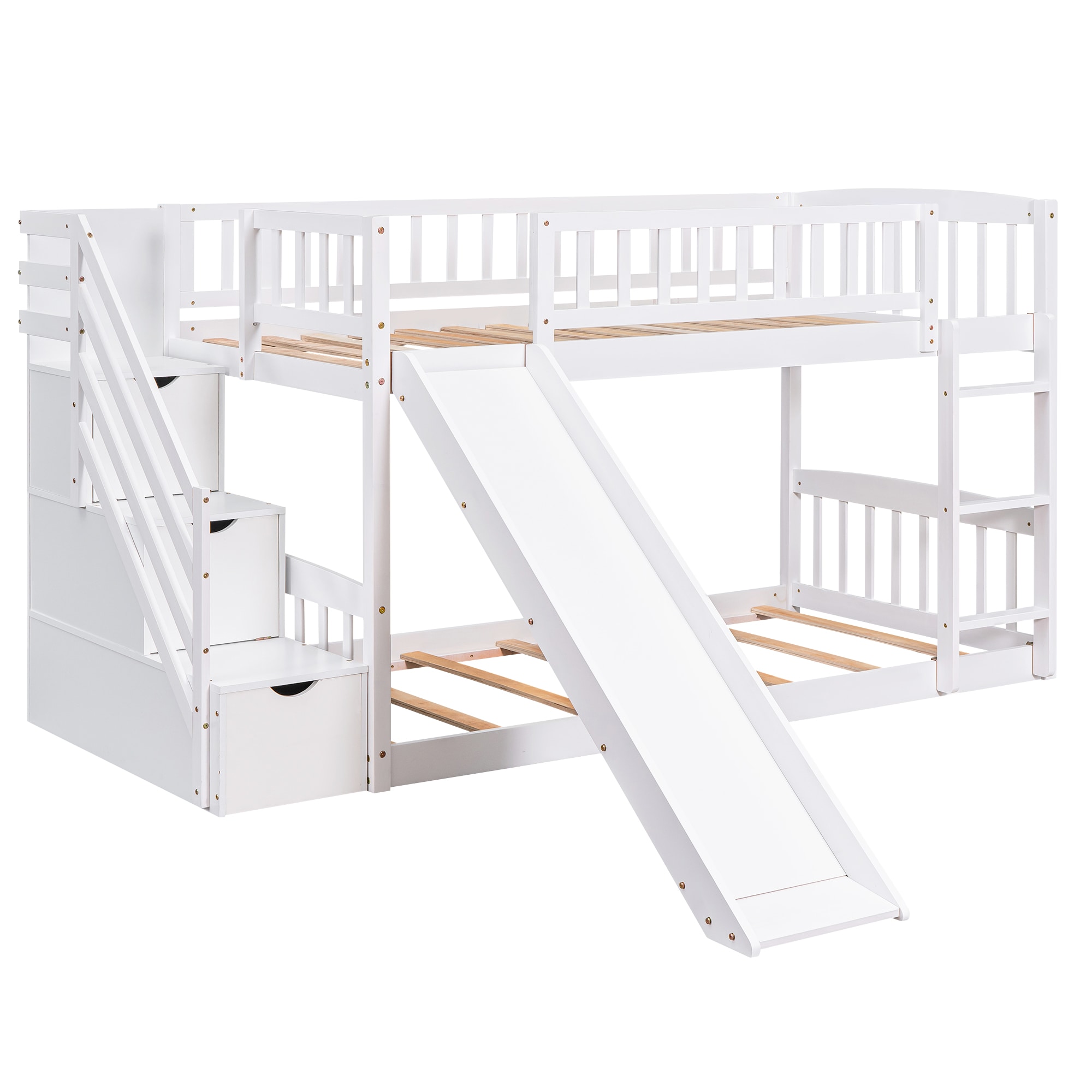 Qualler BLE000155K White Twin over twin Bunk Bed
