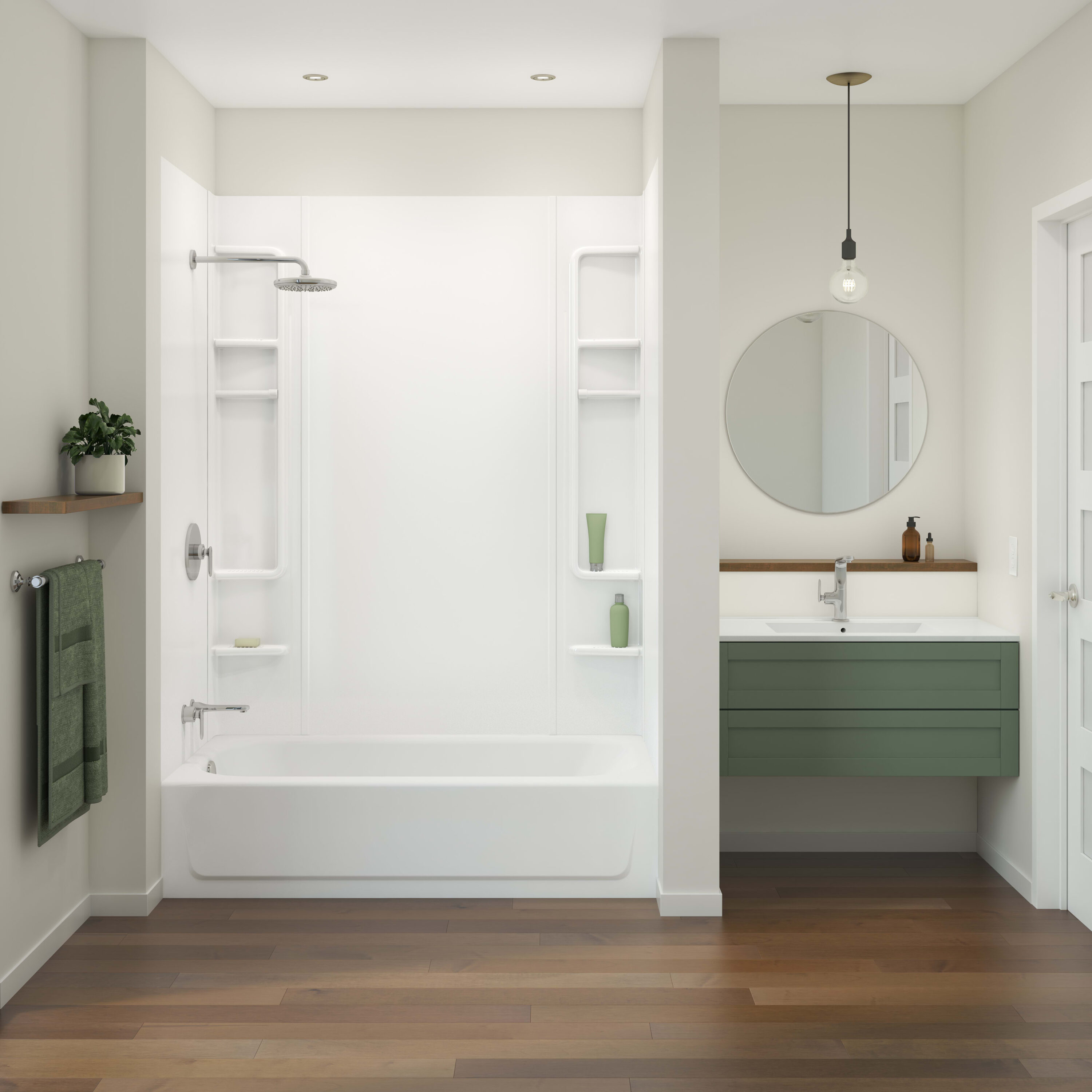 MAAX LOW-2367-00 Pro Steel Plus 32-in x 60-in White Porcelain enameled steel Rectangular Alcove Soaking bathtub ( Left Drain )