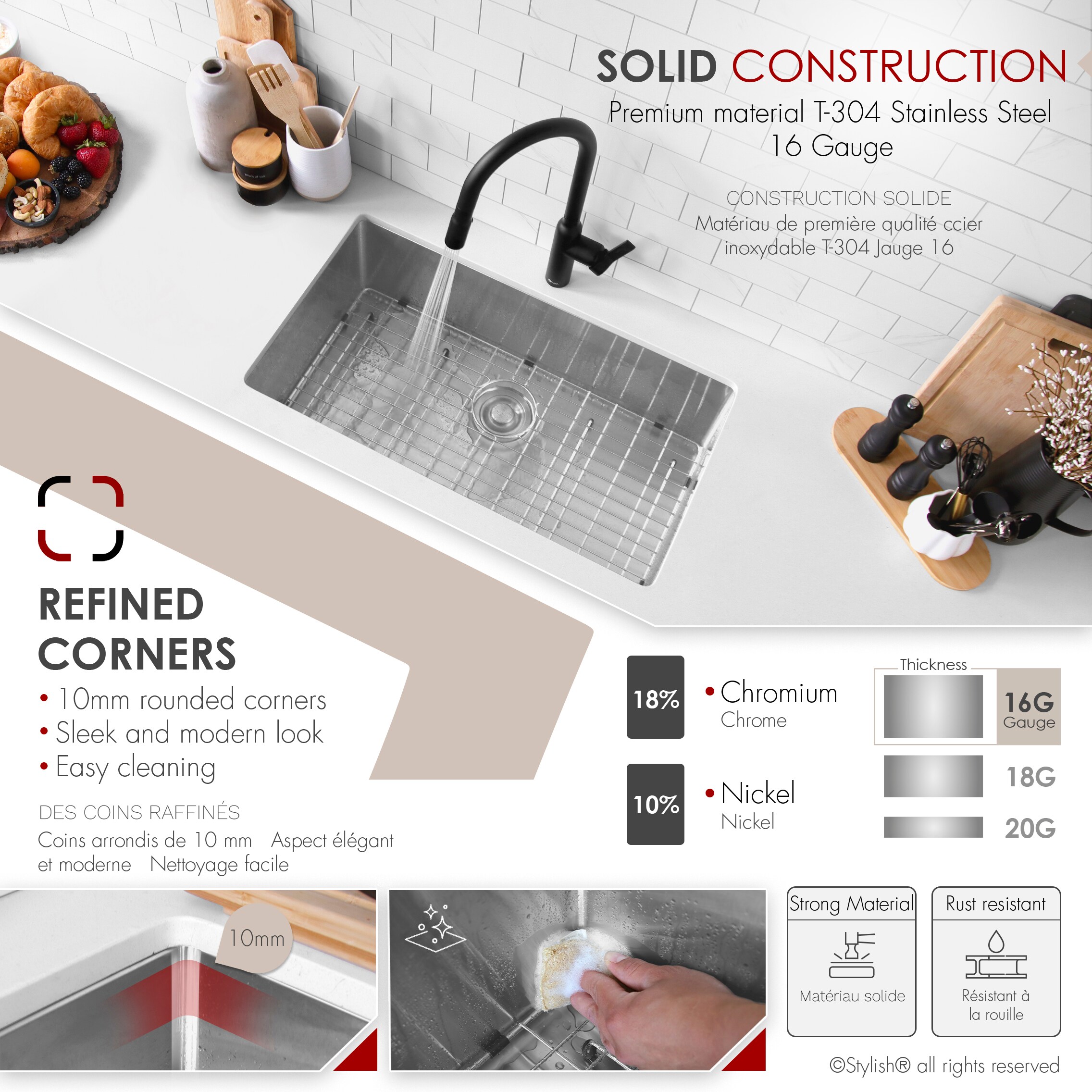 Stylish S-311XG1 Kitchen-Sinks - View #3