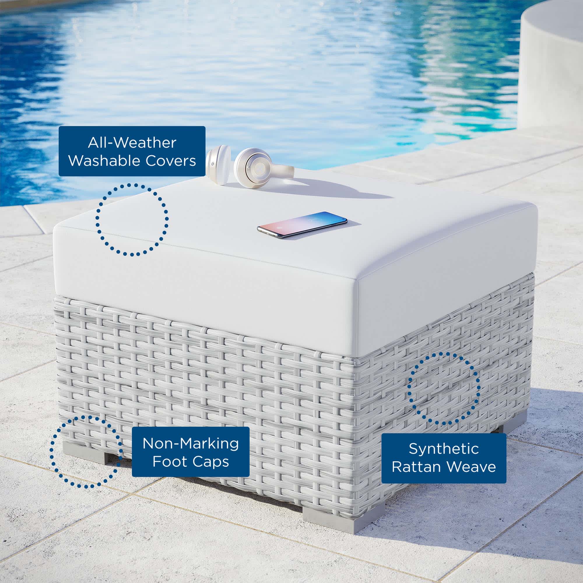 Modway EEI-4301-LGR-WHI Stools-Ottomans - View #3