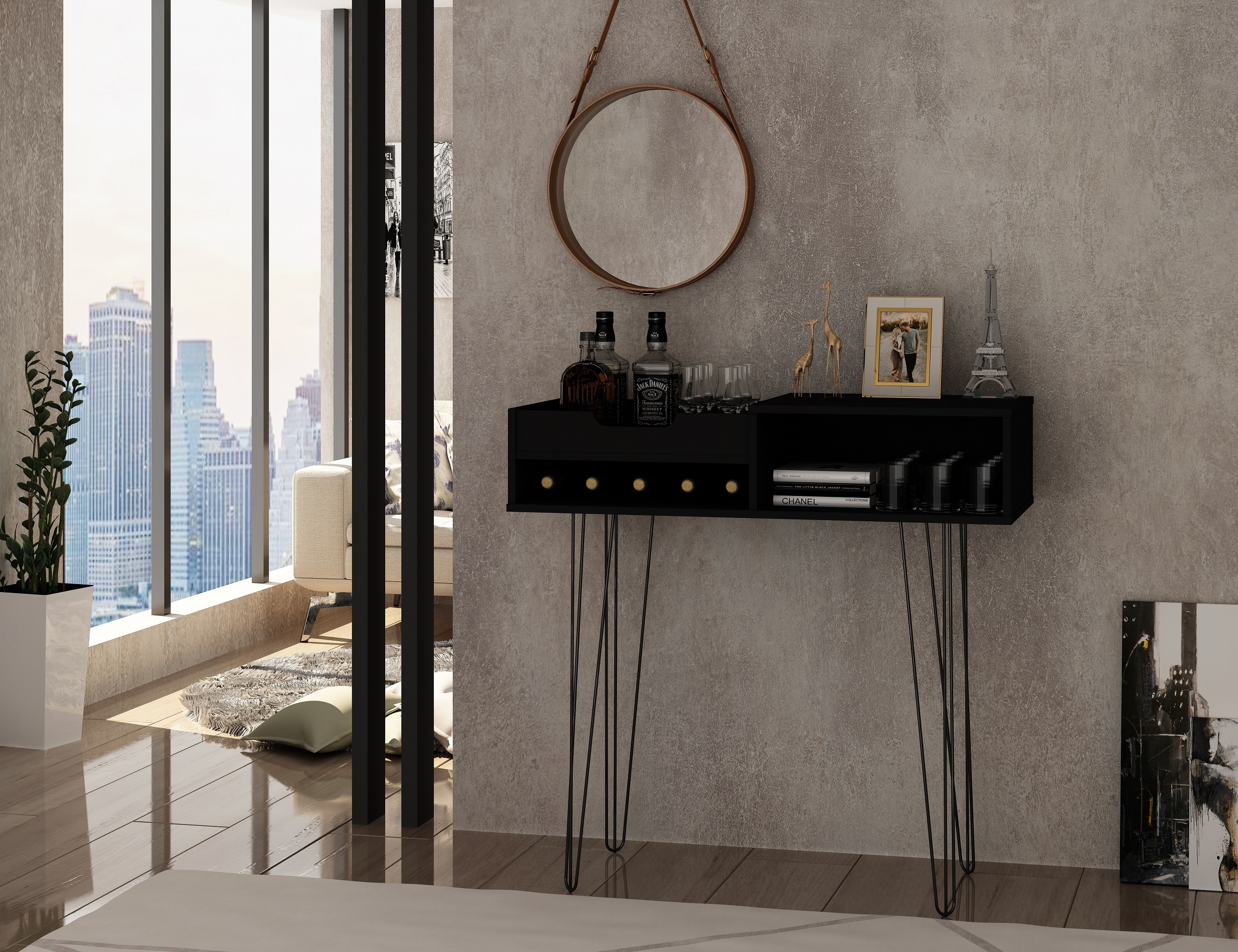 Manhattan Comfort 133GMC2 Rockefeller Midcentury Matte Console Table