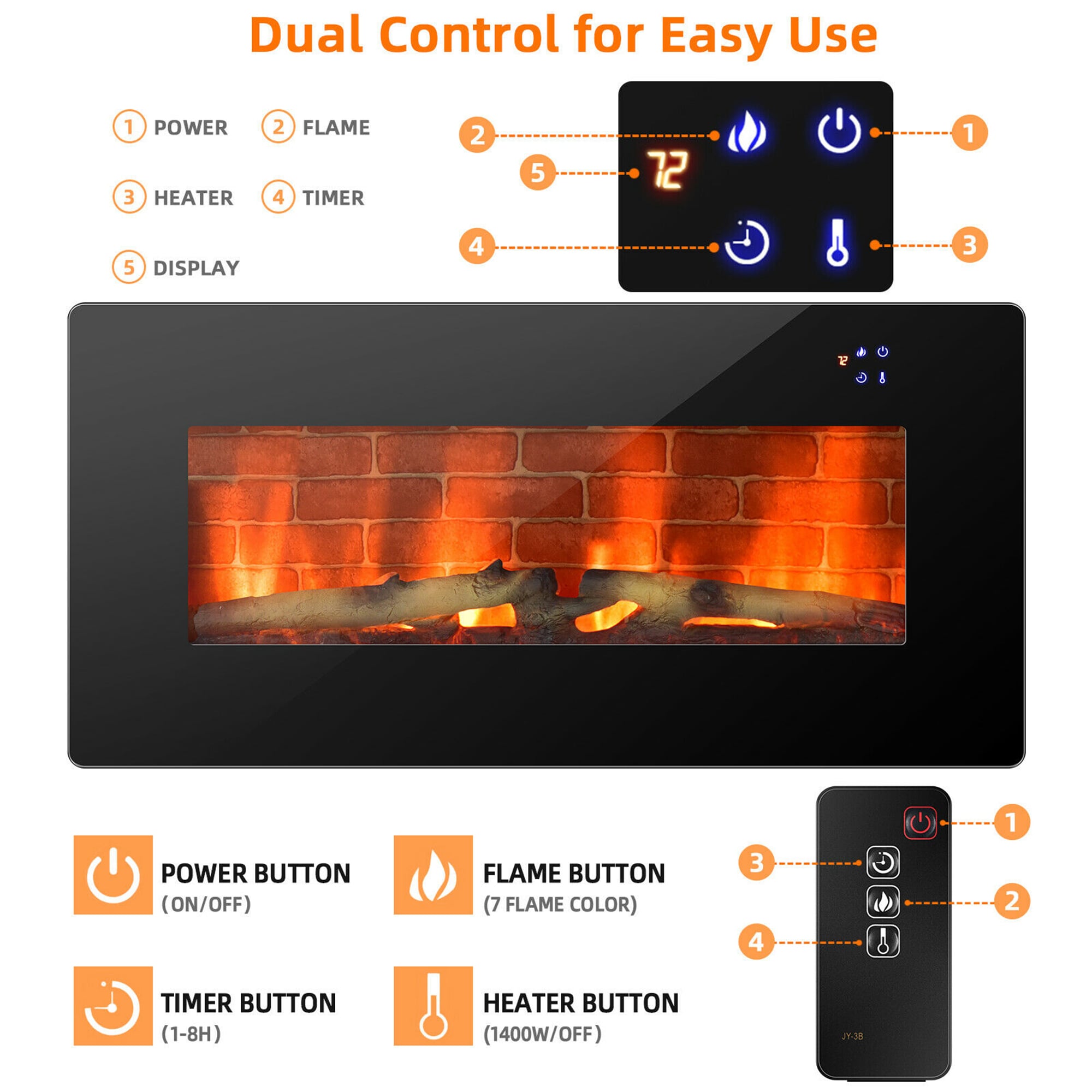 Goplus FP10068US-BK Electric-Fireplaces - View #7
