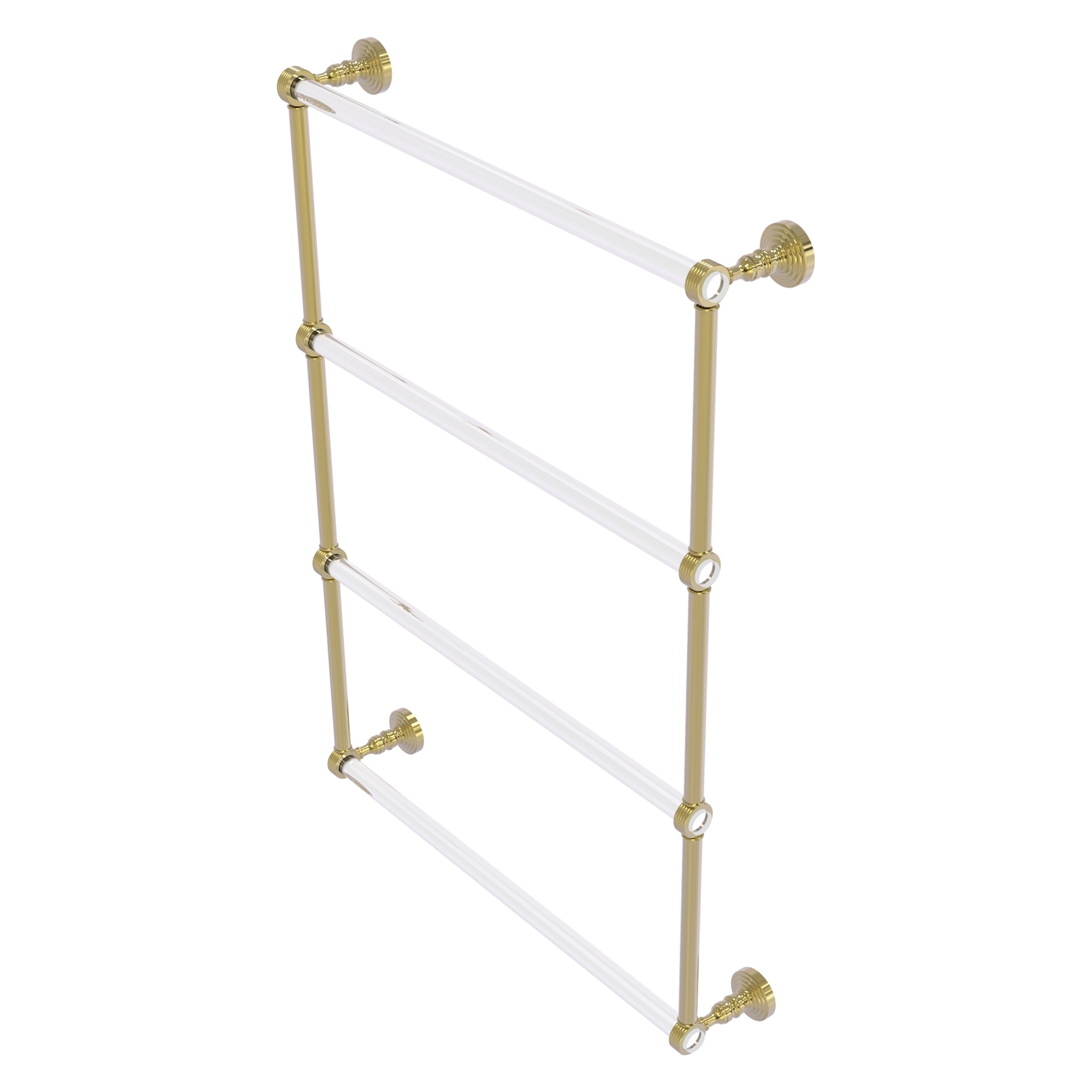 Allied Brass PG-28G-24-UNL Pacific Grove 24-in double Unlacquered Brass Wall mount 4-tier Towel Bar
