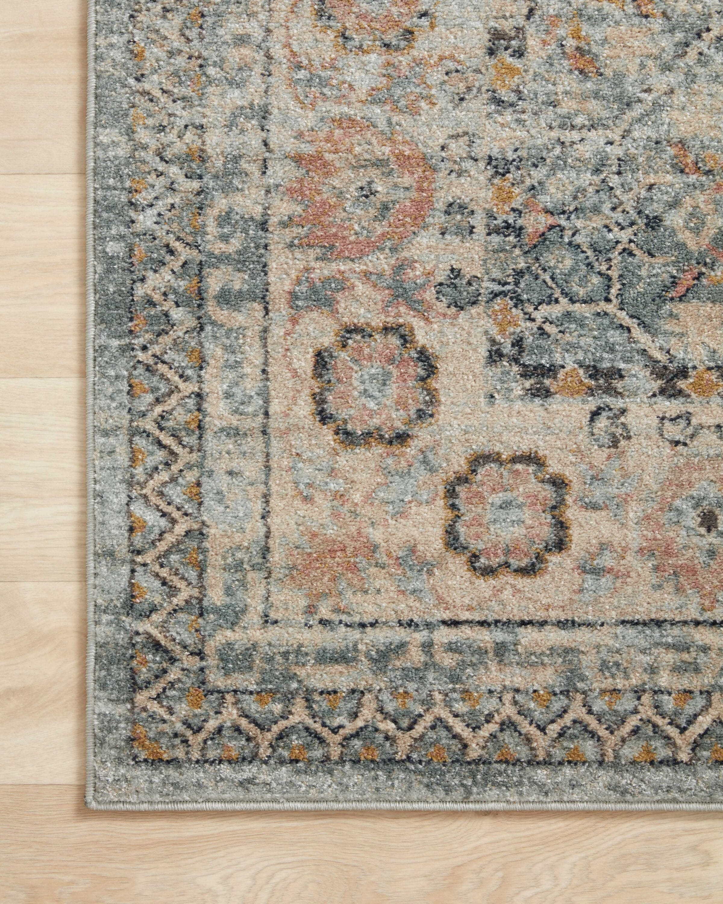 Jocelyn Blue and Multi Synthetic Area Rug