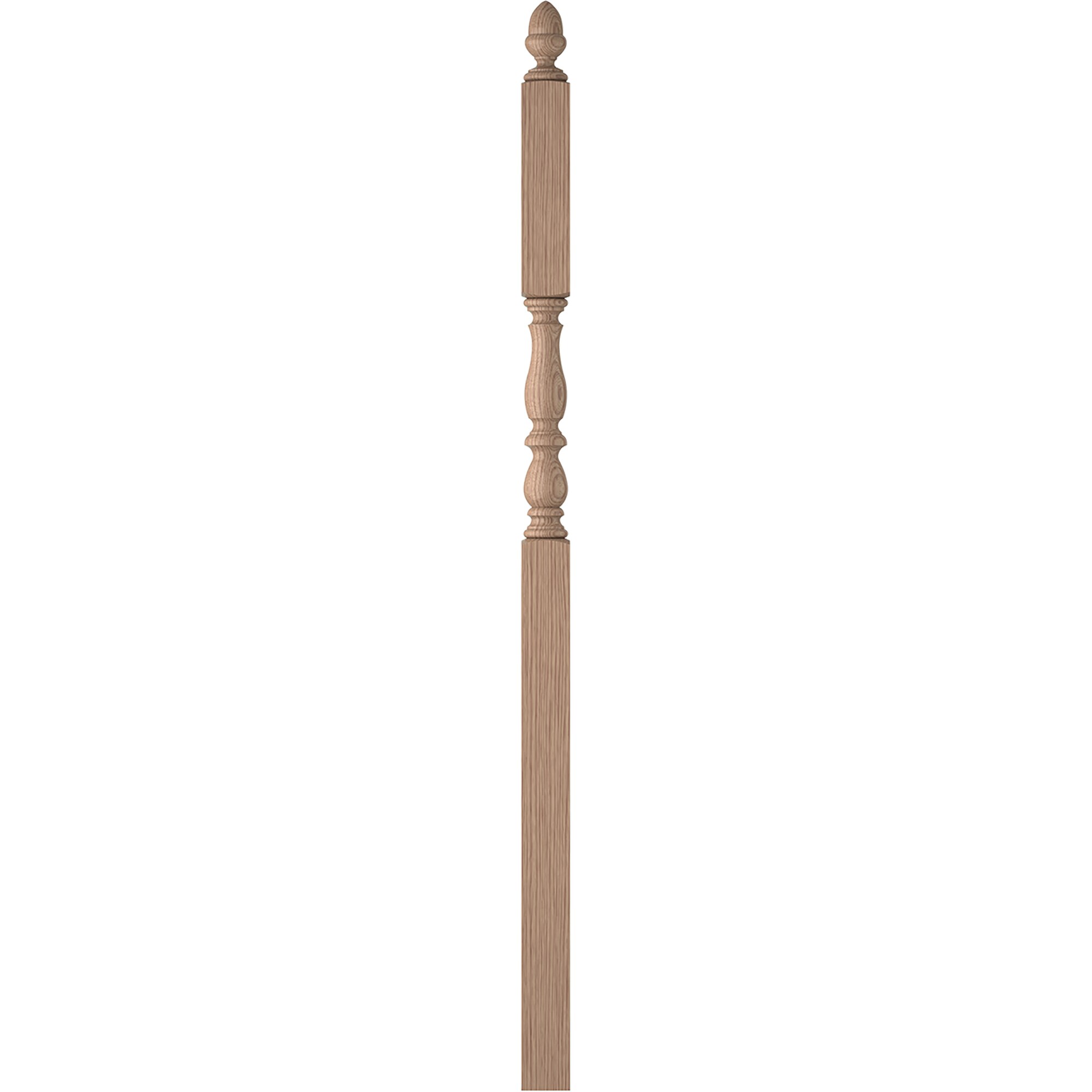 L.J. Smith Stair Systems LJP-3946-HK Harbor 3.25-in x 72.6875-in Unfinished Hickory Intermediate Stair Newel Post