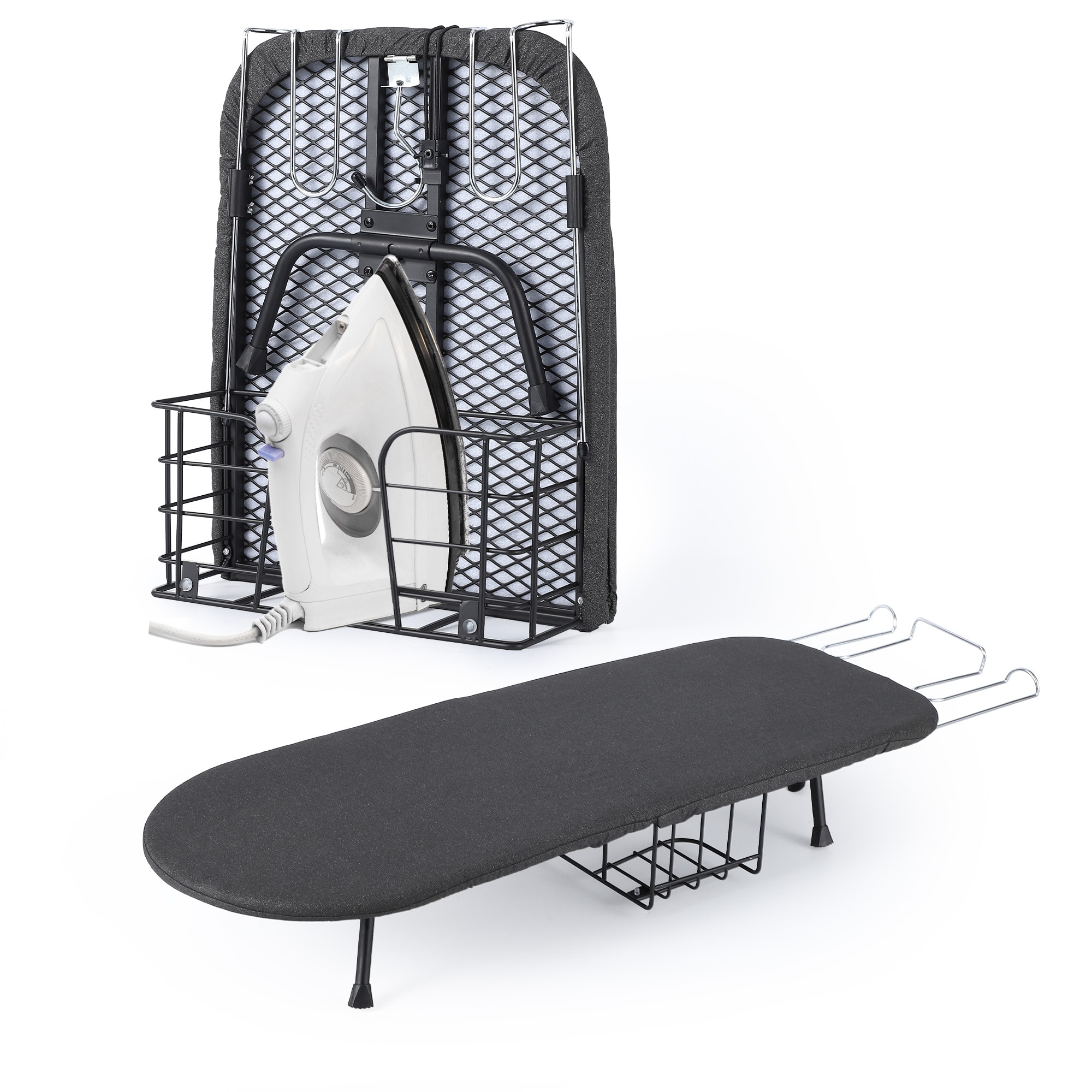 Garvee Tabletop Ironing Board Small Foldable with Iron Rest 32x12 Inch Portable Travel Ironing Board with Heat Resistant Cover Compact Mini Iron Board for Dorm Apartment