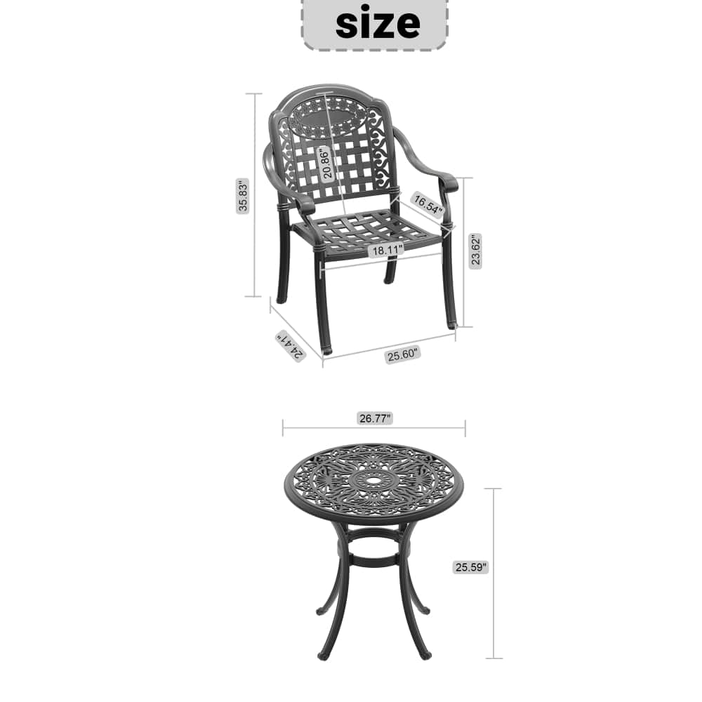 Coolbibila BENNY-SET-BLUE Patio-Dining-Sets - View #3