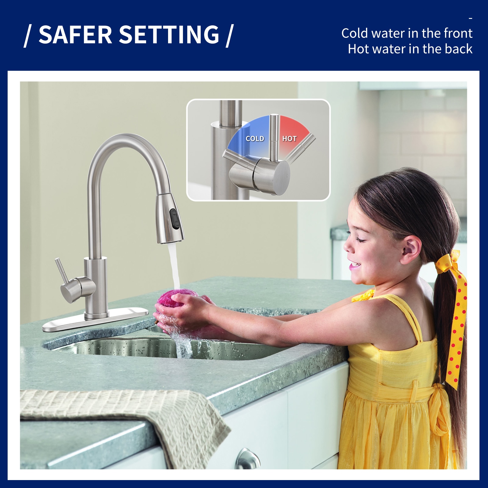 Brushed Nickel Single Handle Pull-Out Spray Kitchen Faucet