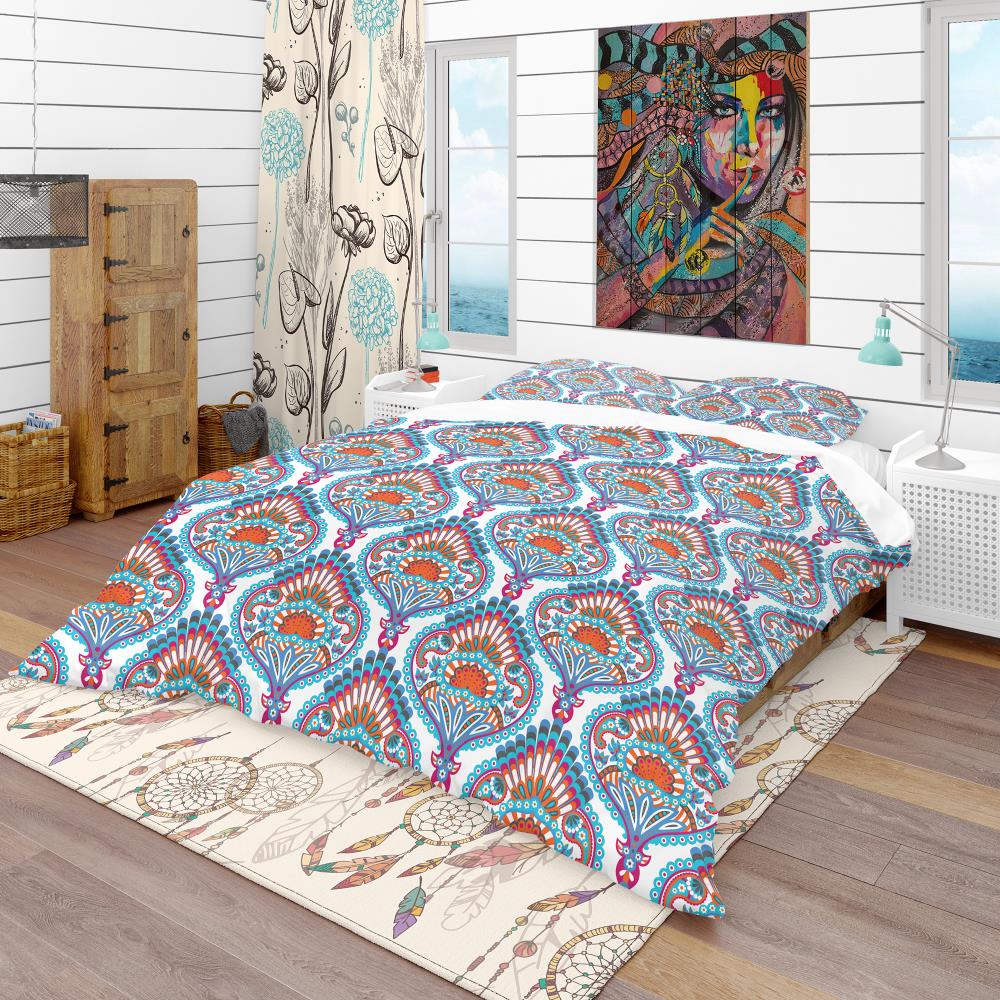 Designart BED18750-K 3 -Piece Blue King Duvet cover Set