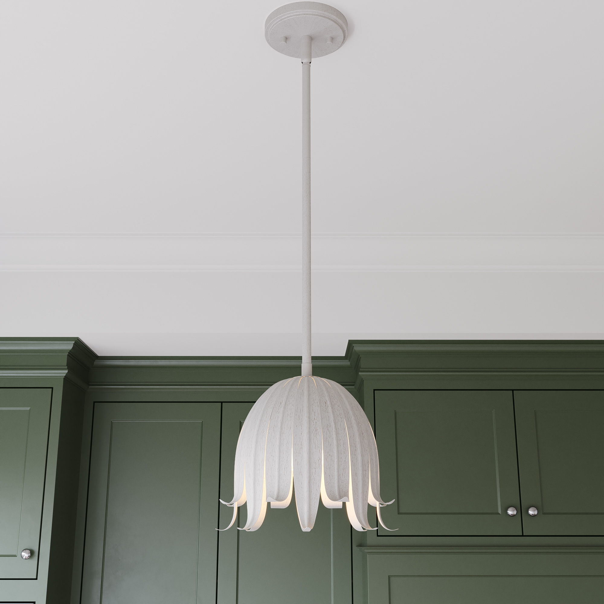 ACROMA 35621WW Sacramento 1 -Light white Modern/contemporary Dome Small Hanging Pendant light