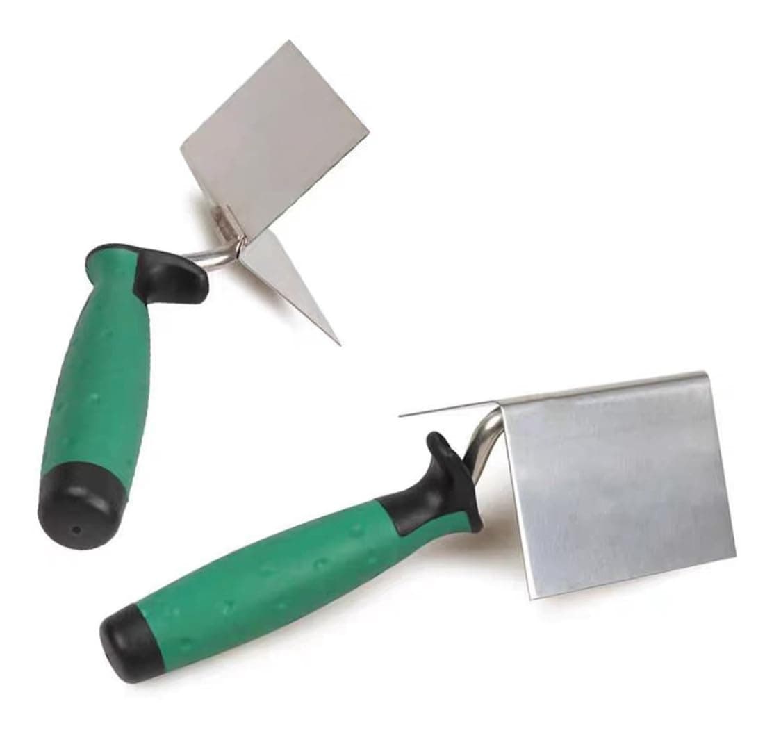 Etokfoks  3 15 in Stainless Steel Drywall Corner Trowel Set with External and Internal Blades for Smooth Plaster 2 Piece