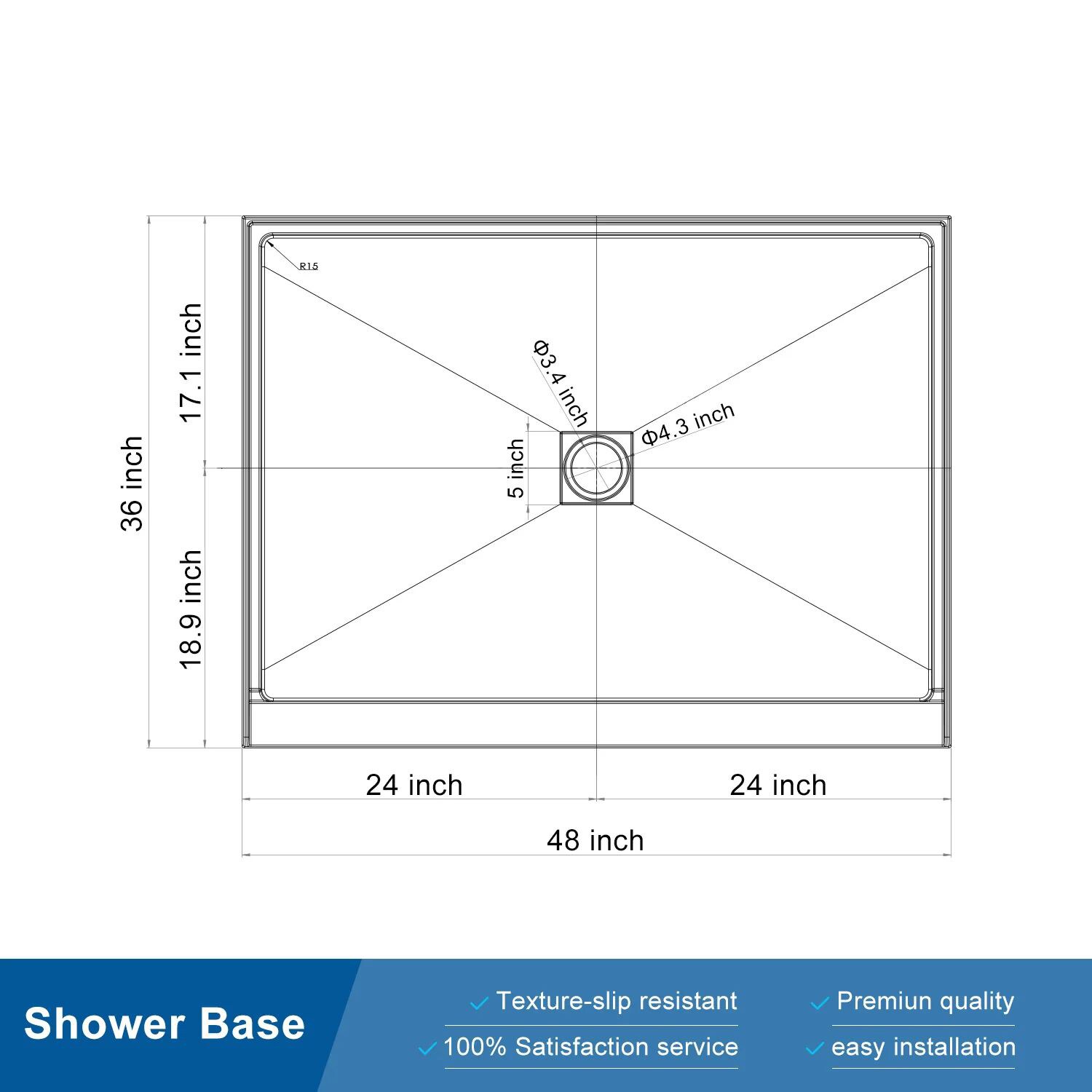 LIVIZA GLSBG-4836C Shower-Floors - View #11