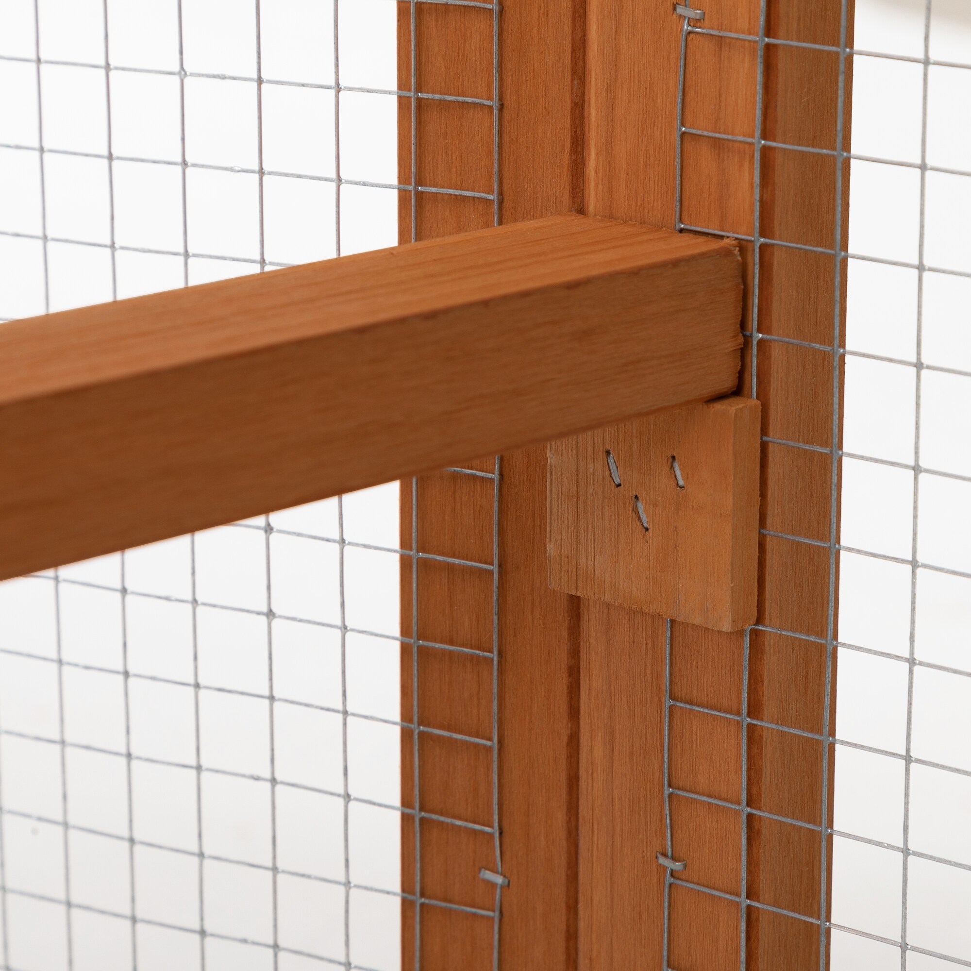 Orange Folding Fir Wood Chicken Coop with Roosting Bar