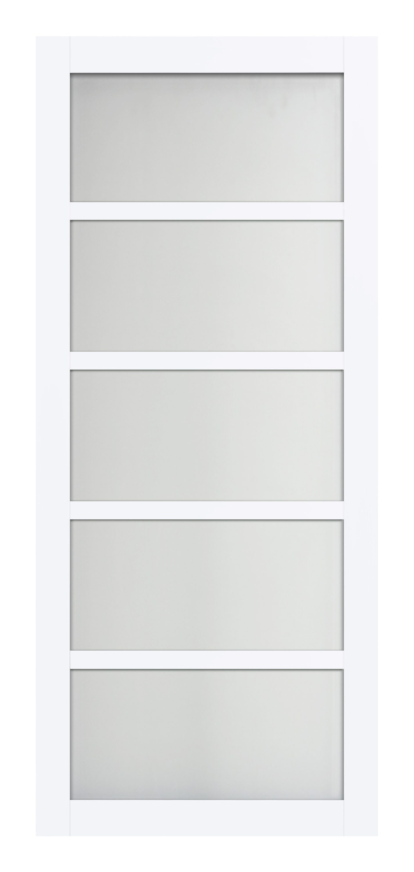 RELIABILT 34-in x 80-in Bright White Frosted Glass MDF Single Barn