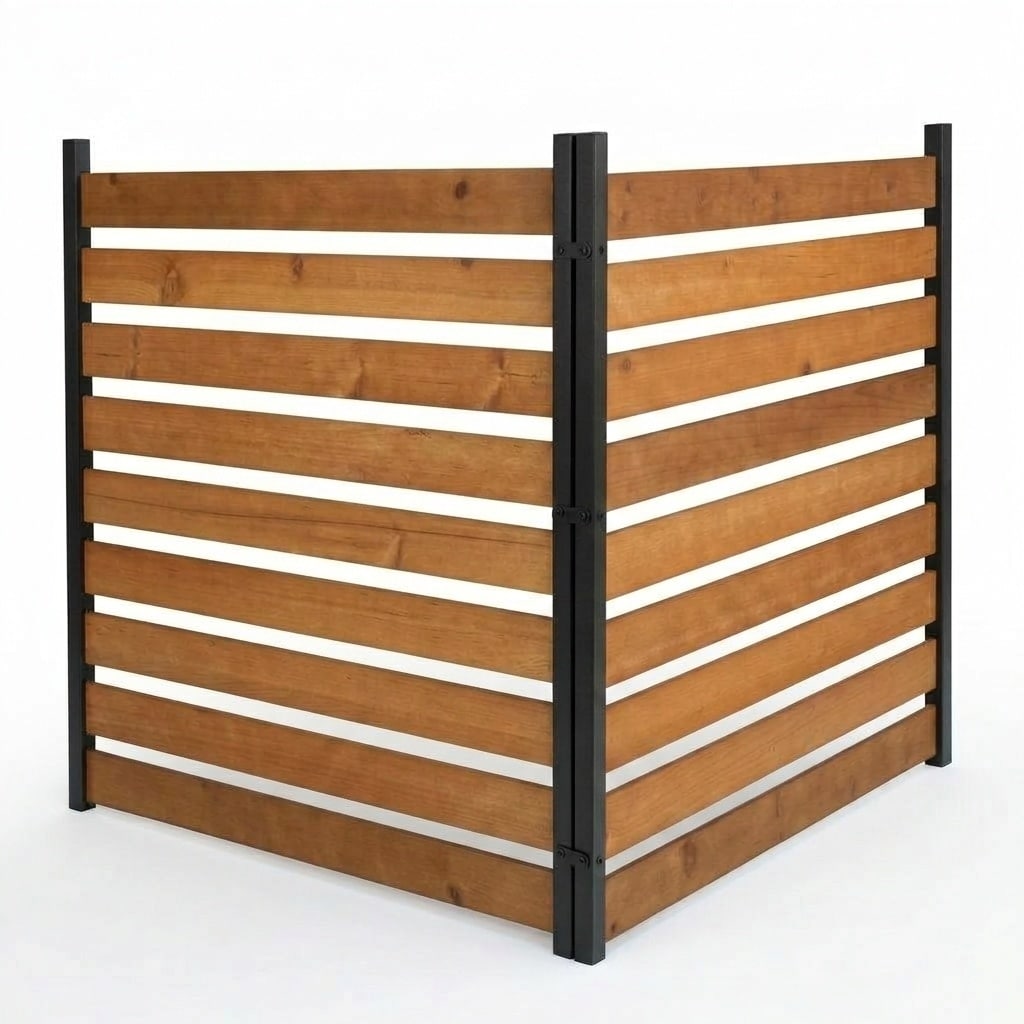 Etokfoks 42 H x 38 W Natural Pine Solid Wood Outdoor Privacy Fence 2 ...