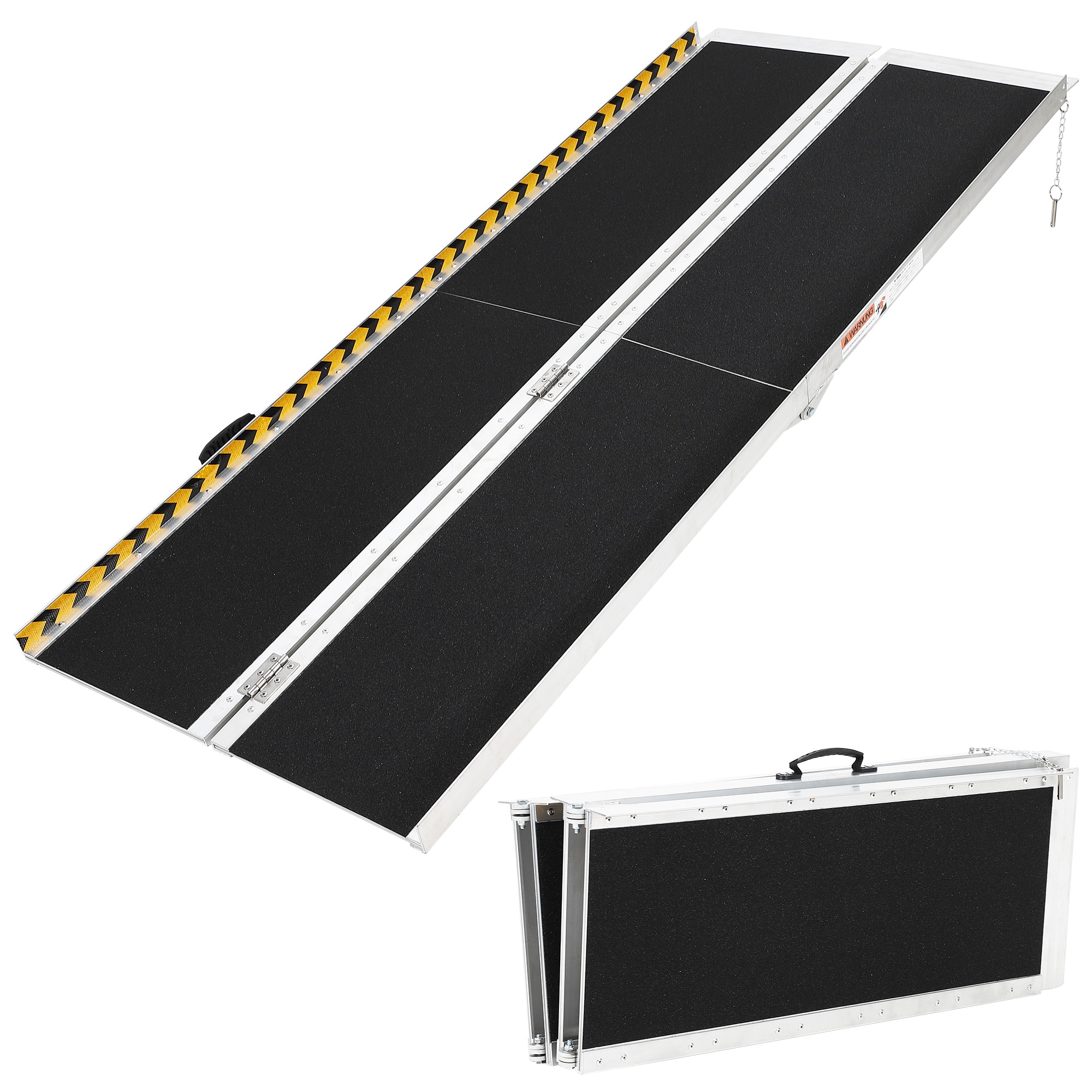 Aoile 6FT Portable Wheelchair Ramp 600 lbs Capacity Non Slip Aluminum Folding Mobility Ramp with Reflective Strips for Steps Doorways