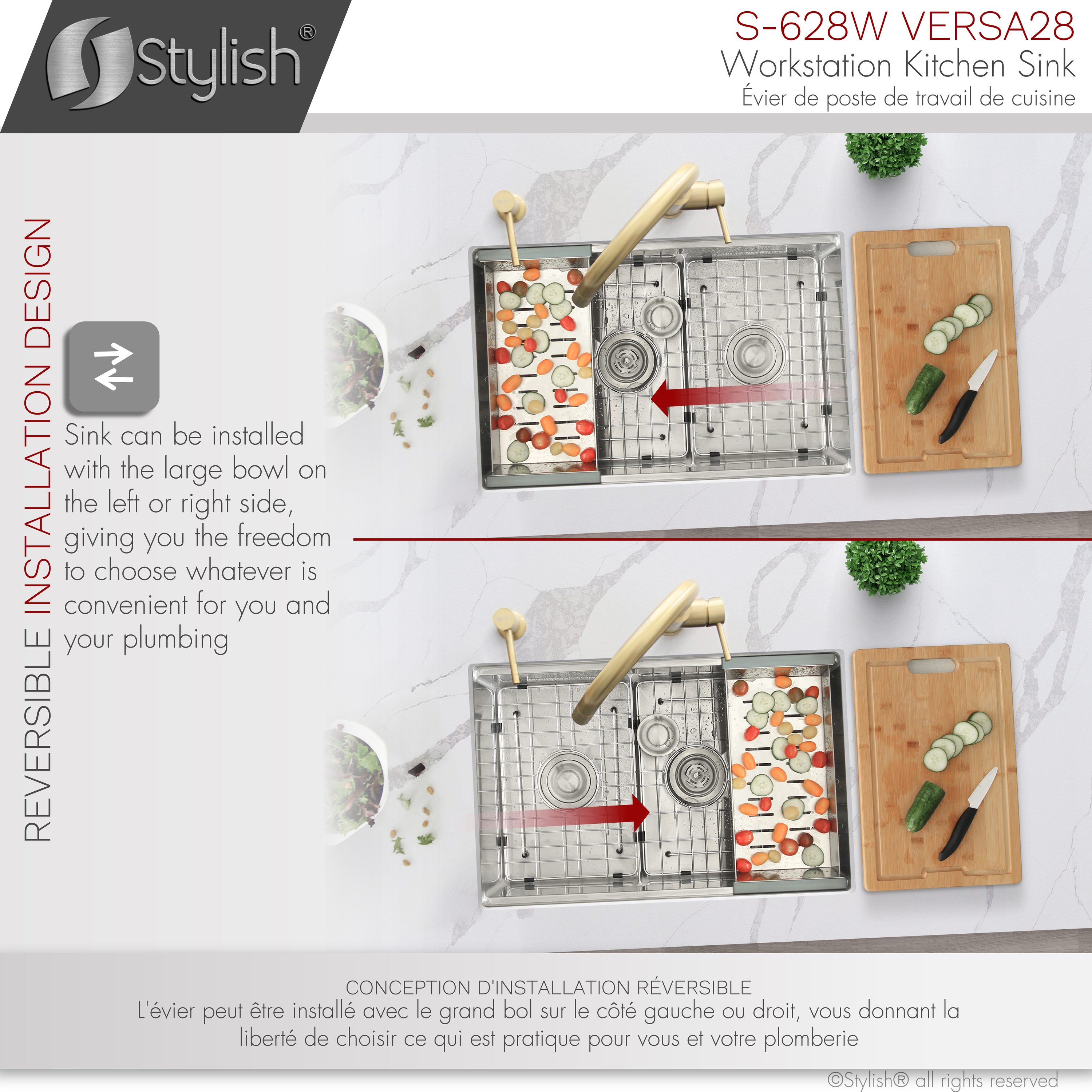 Stylish S-628W1 Kitchen-Sinks - View #12