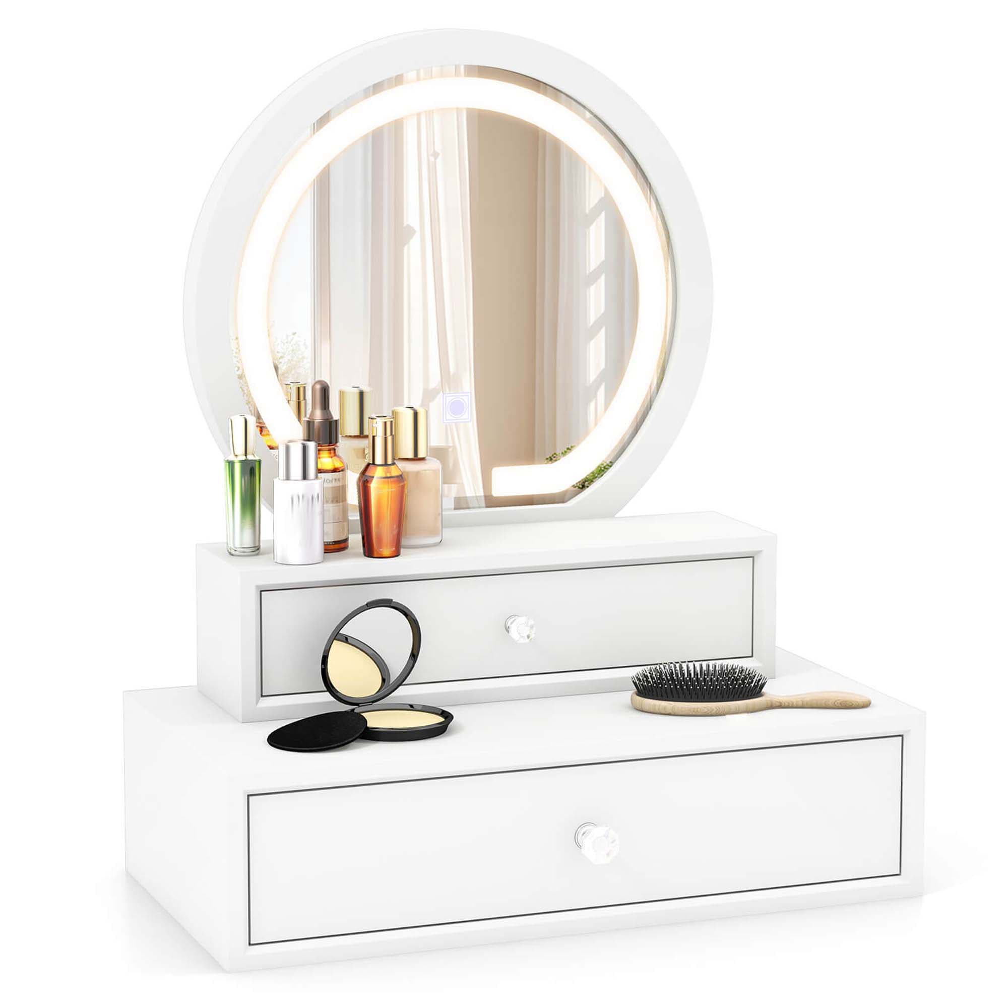 Costway HCST04823 10-in White Makeup Vanity