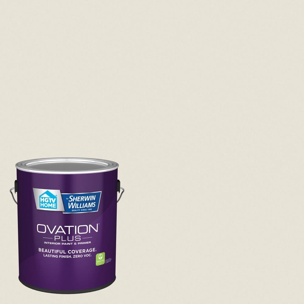 HGTV HOME by Sherwin-Williams 7002-12-2557213 Ovation Plus Flat Quail Egg 7002-12 Latex Interior Paint Paint + Primer ( 1-gallon )