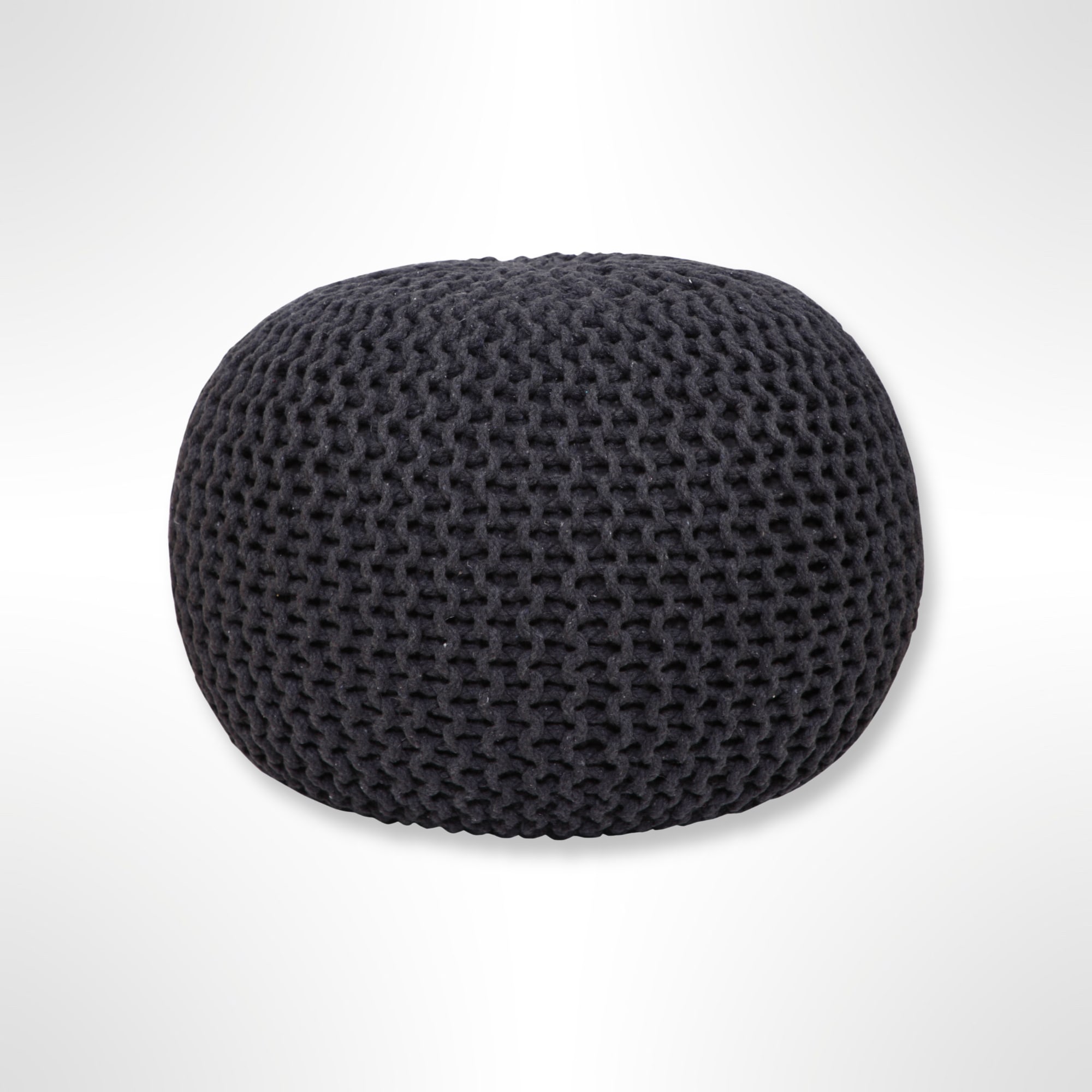 Lychee knitted deals cotton pouf ottoman