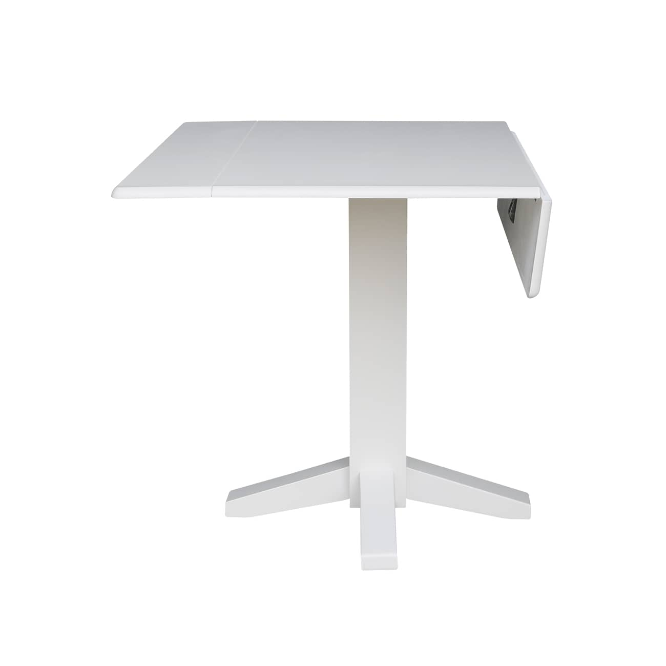 International Concepts White Traditional Extending Drop Leaf Dining ...