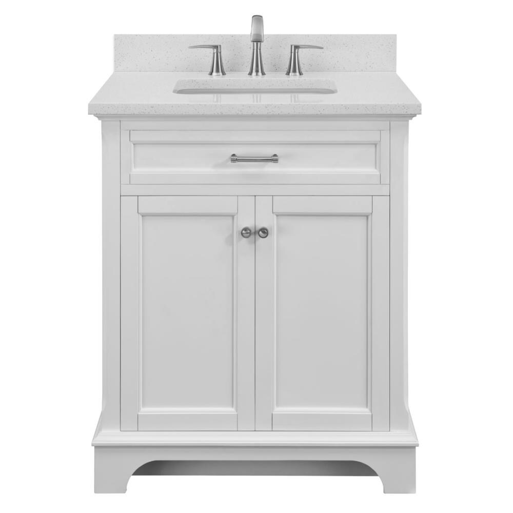 allen + roth Roveland 30-in Dark Gray Single Sink Bathroom Vanity with Terrazzo Engineered Stone Top
