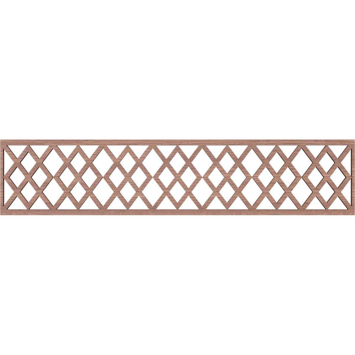 Ekena Millwork MLDB10X46HADWA Hadley Fretwork Flat Trim 10-in x 3.9-ft Walnut Brown Unfinished 2157545 Pierced Wall Panel Moulding