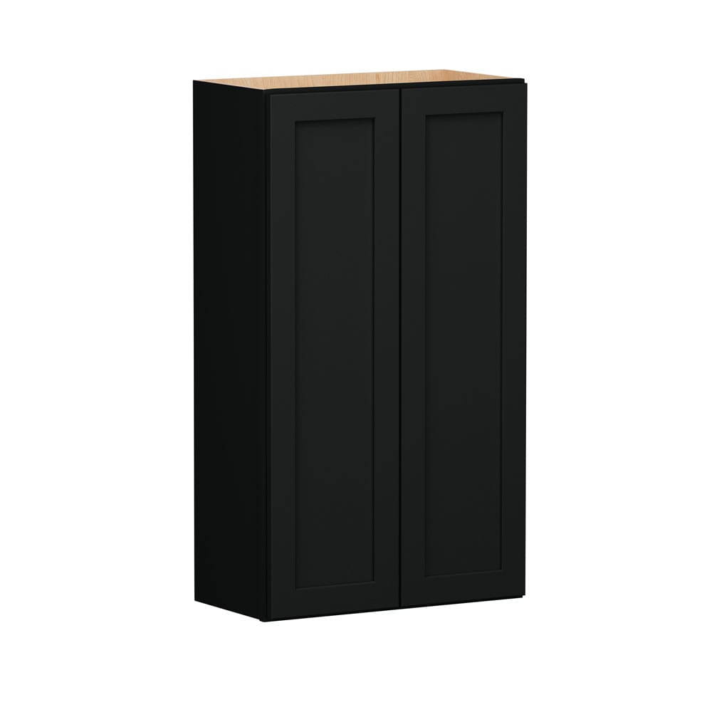 Shenandoah Breckenridge FOL 24-in W x 42-in H x 12-in D Black Painted Wall Fully Assembled Cabinet Recessed Panel Shaker