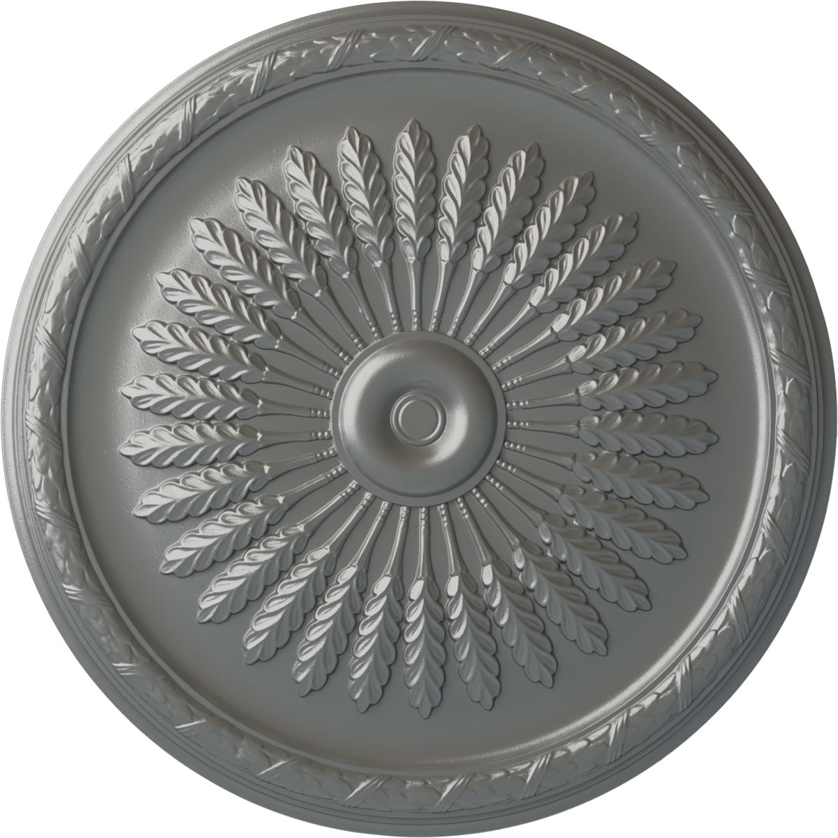 Ekena Millwork CM36JUSLS Juniper 36-in W x 36-in L Painted Silver Polyurethane Whole Ceiling Medallion