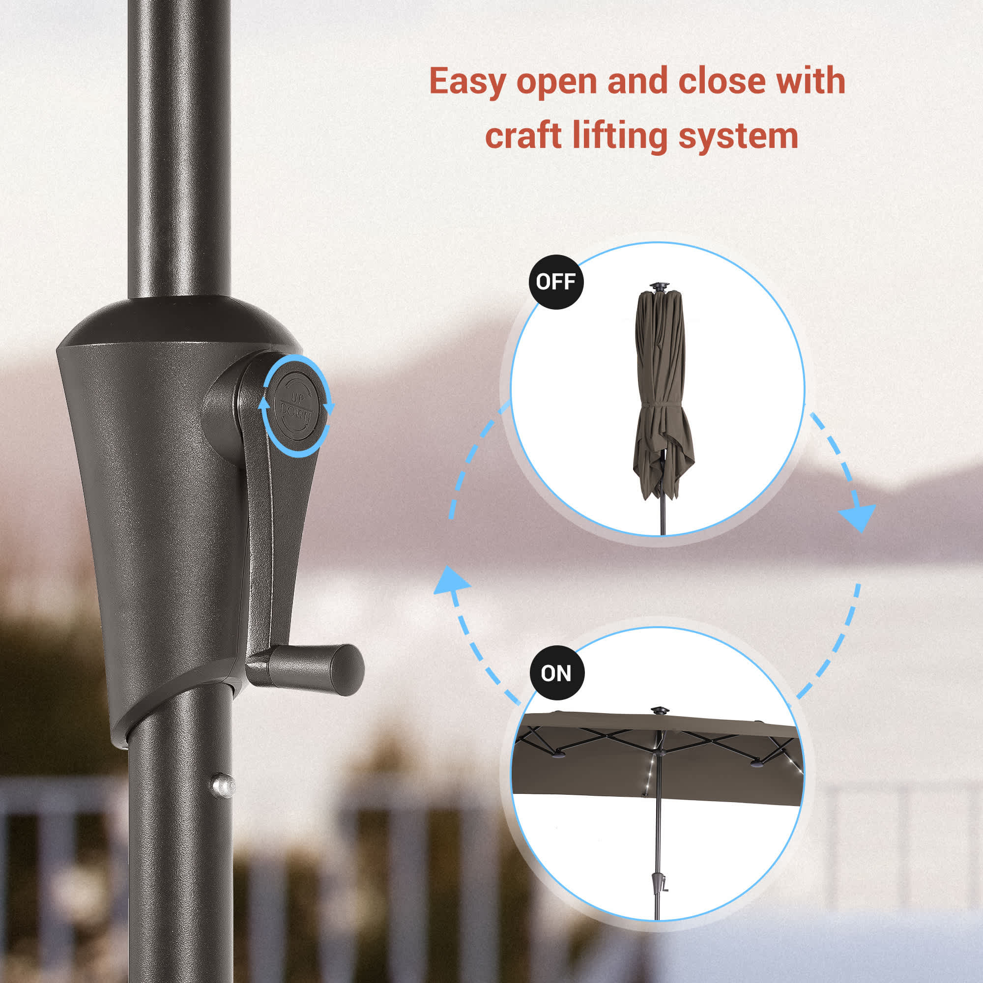Aok Garden LWP-SM-LED330TP Umbrellas-2 - View #6