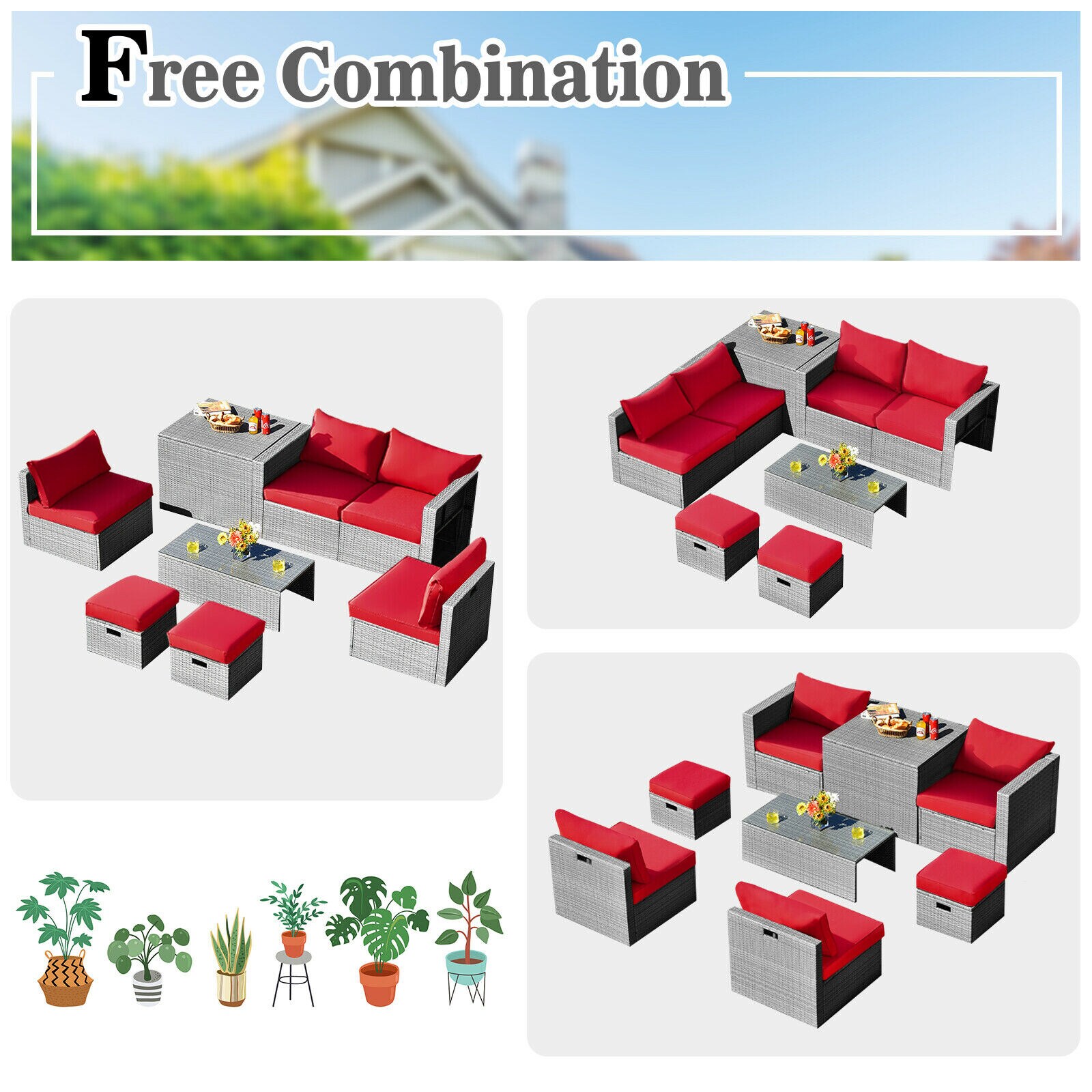 Clihome CWCH-HW68AD604RE+ Patio-Conversation-Sets - View #12
