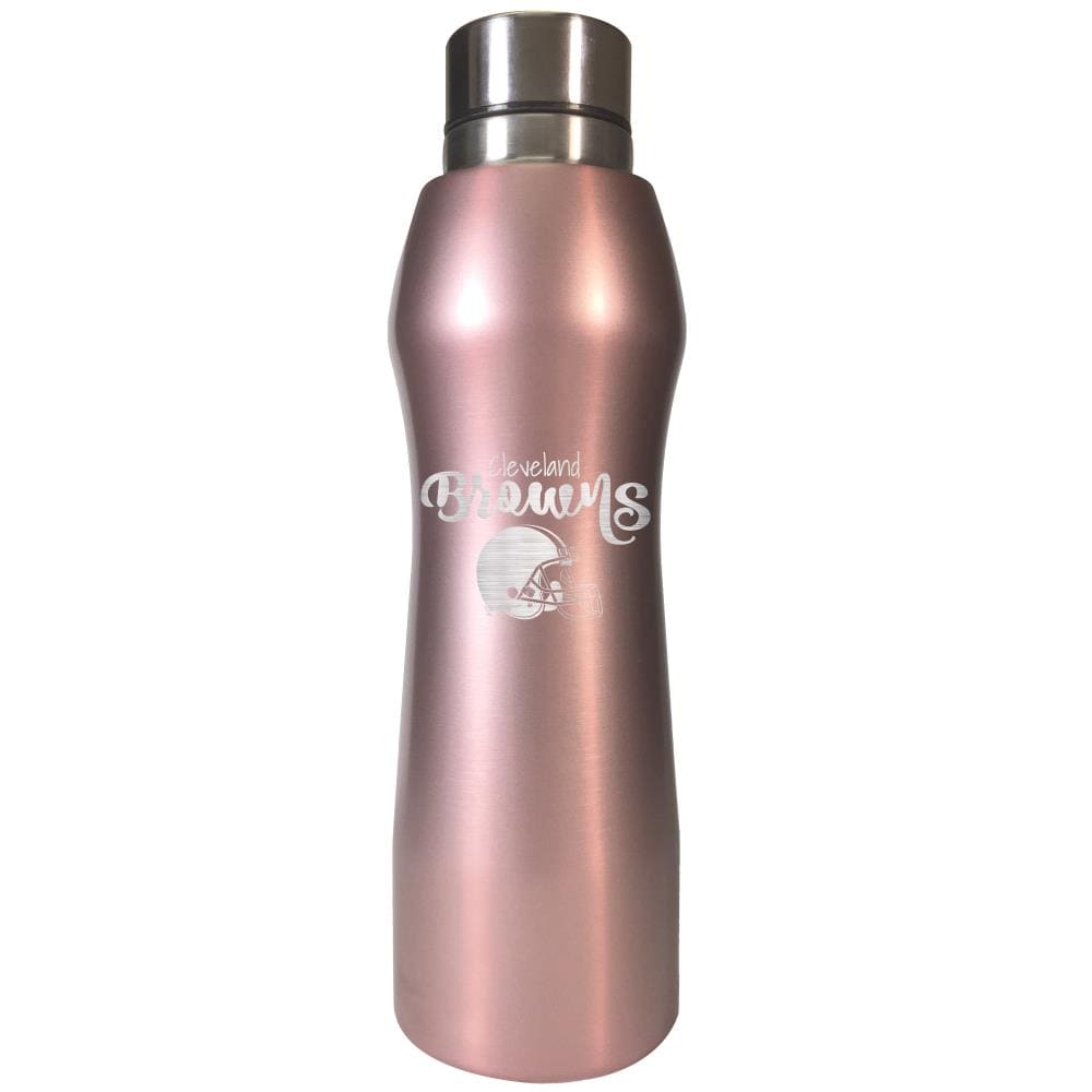 GREAT AMERICAN Cleveland Browns Rose Gold Curve Hydration Bottle Diamond  Collection 20-fl oz Stainless Steel Water Jug at