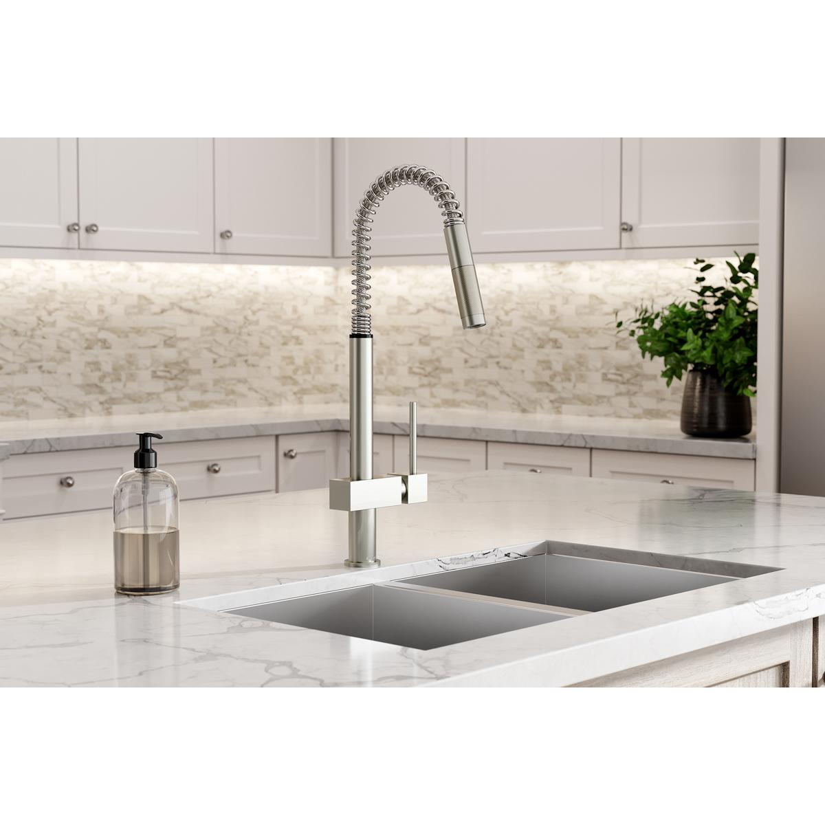 Elkay Avado Brushed Nickel Single Handle Pull-down Kitchen Faucet in the Kitchen  Faucets department at
