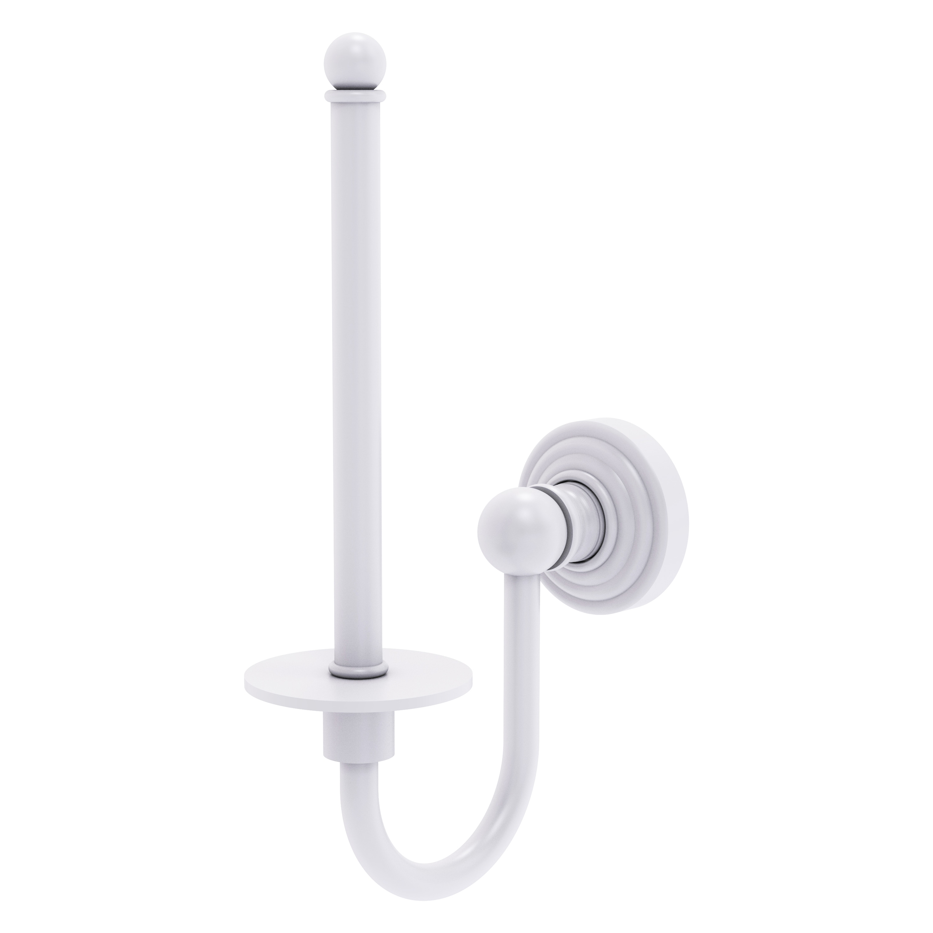 Allied Brass WP-24U-WHM Waverly Place Matte White Wall mount Single post Toilet Paper Holder 1 -Rolls with Storage