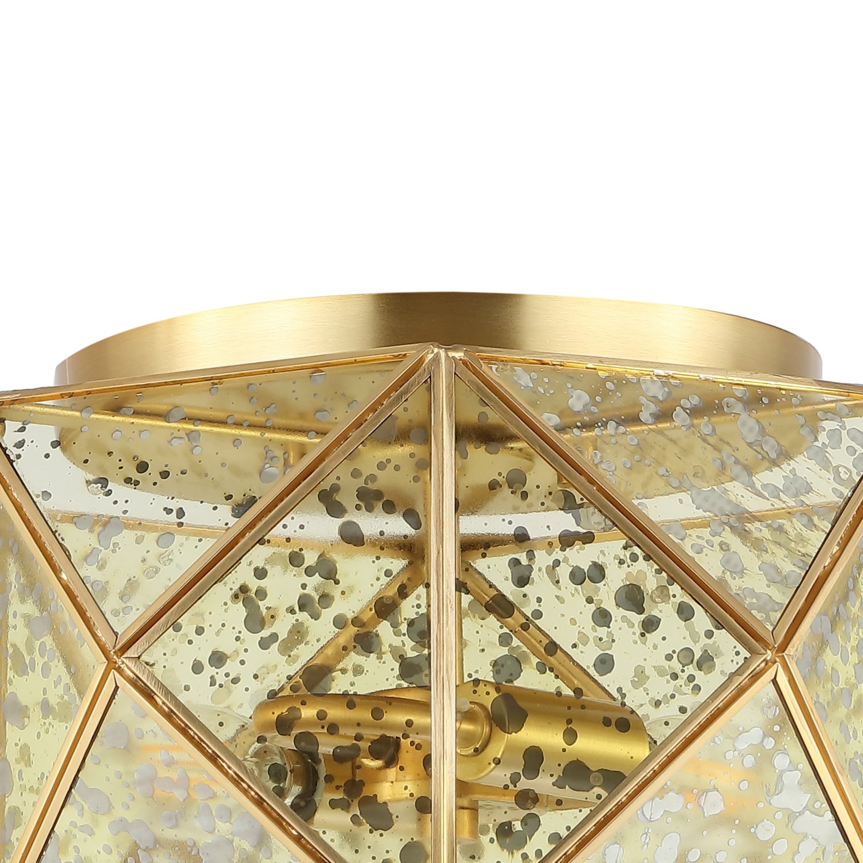 Violet 12.5" Gold Glass LED Flush Mount Light