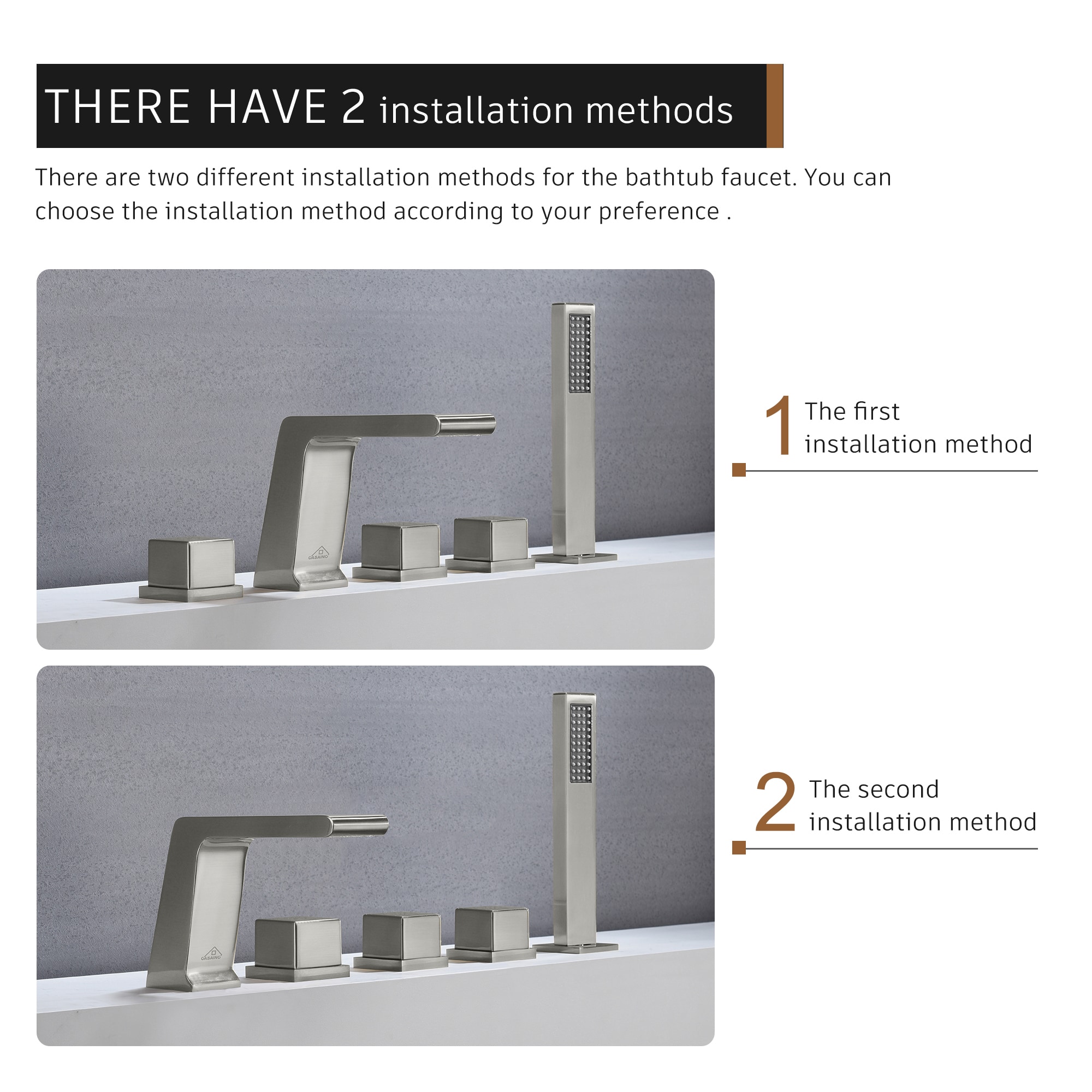 CASAINC M5437-BN Roman-Tub-Faucets - View #3