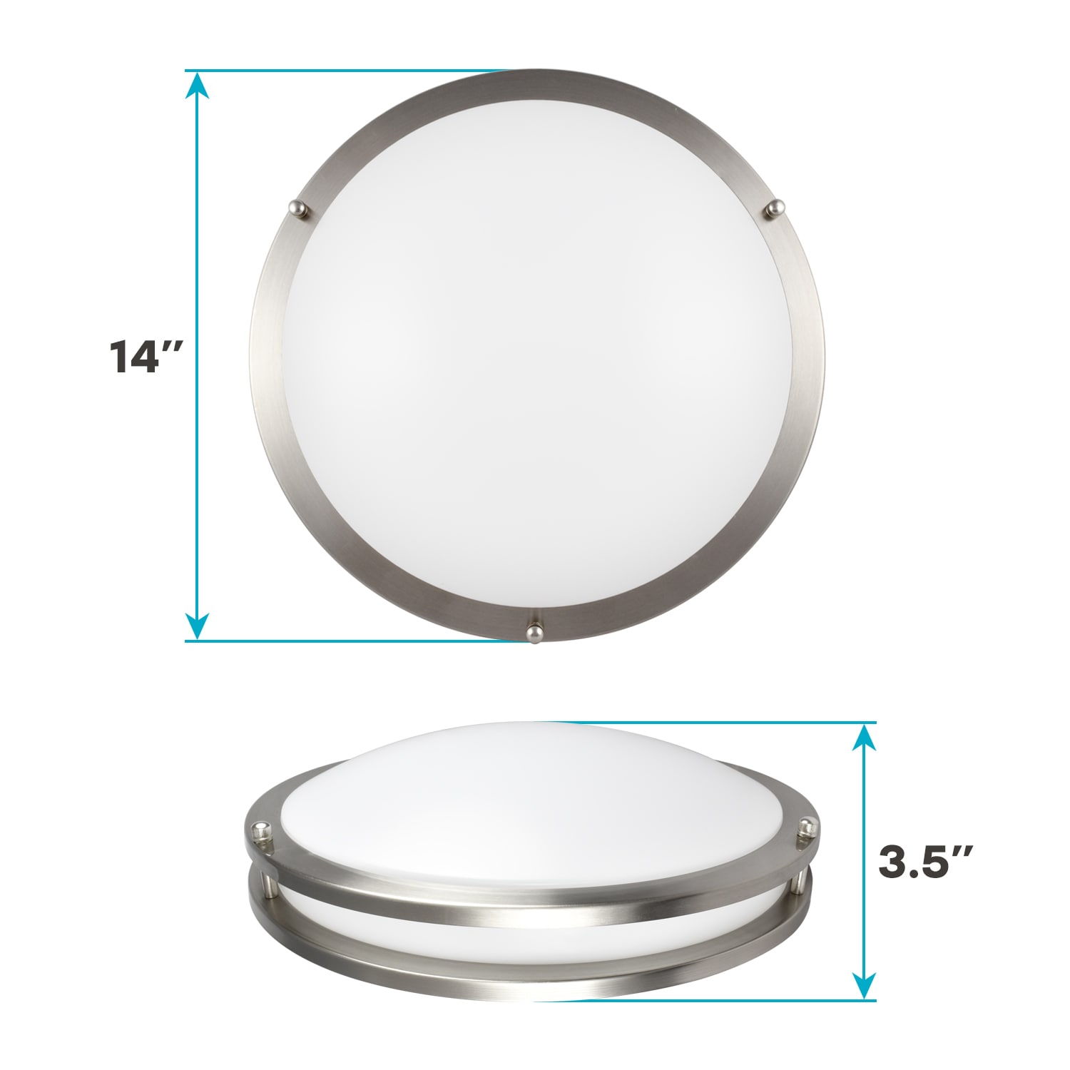 14 Inch Chrome LED Flush Mount Ceiling Light with Color Selectable