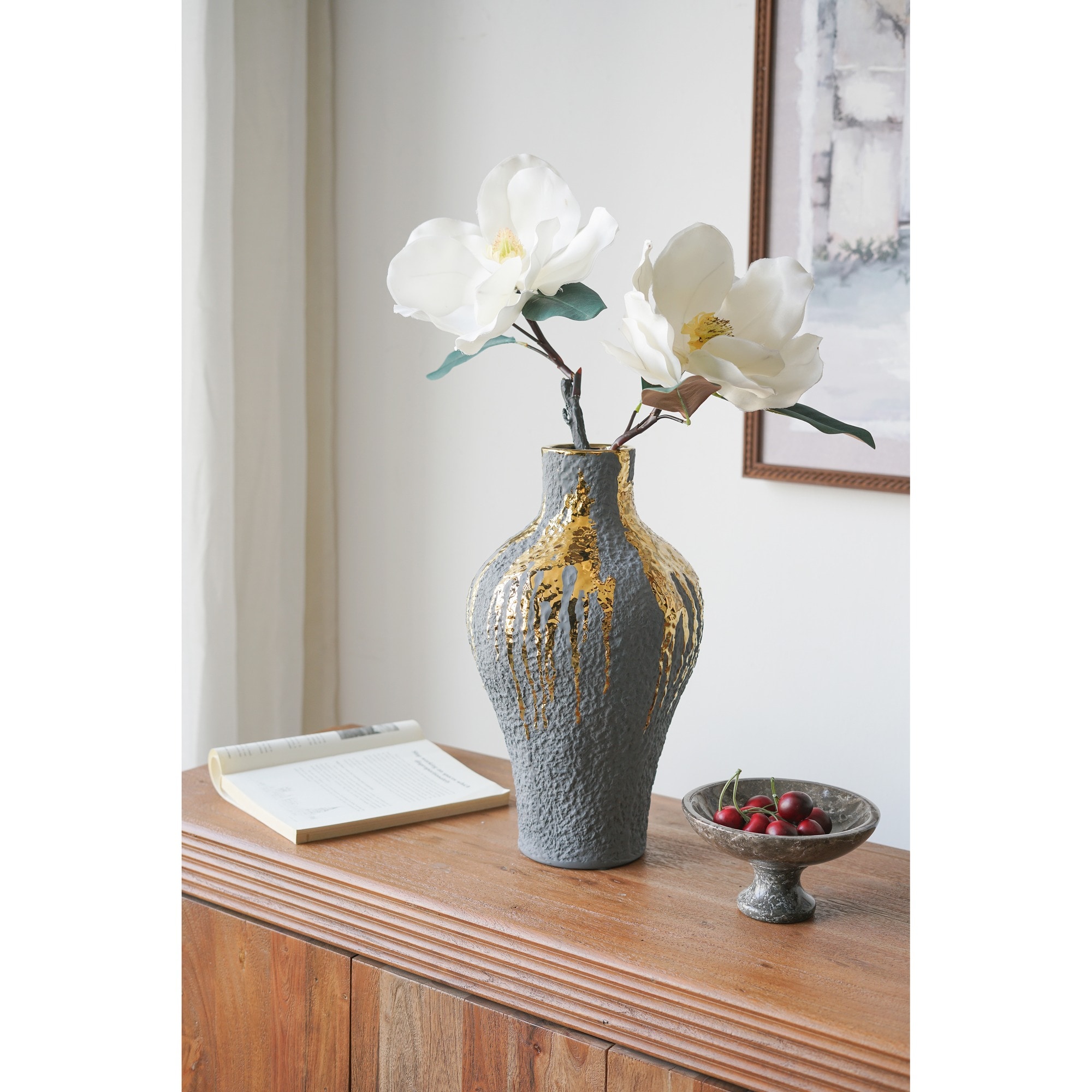 HyperDrop Cart 9.1-in L x 9.1-in W x 16.3-in H Classic Premium Decorative Flower Vase Heavy-Duty Base for Table Centerpieces