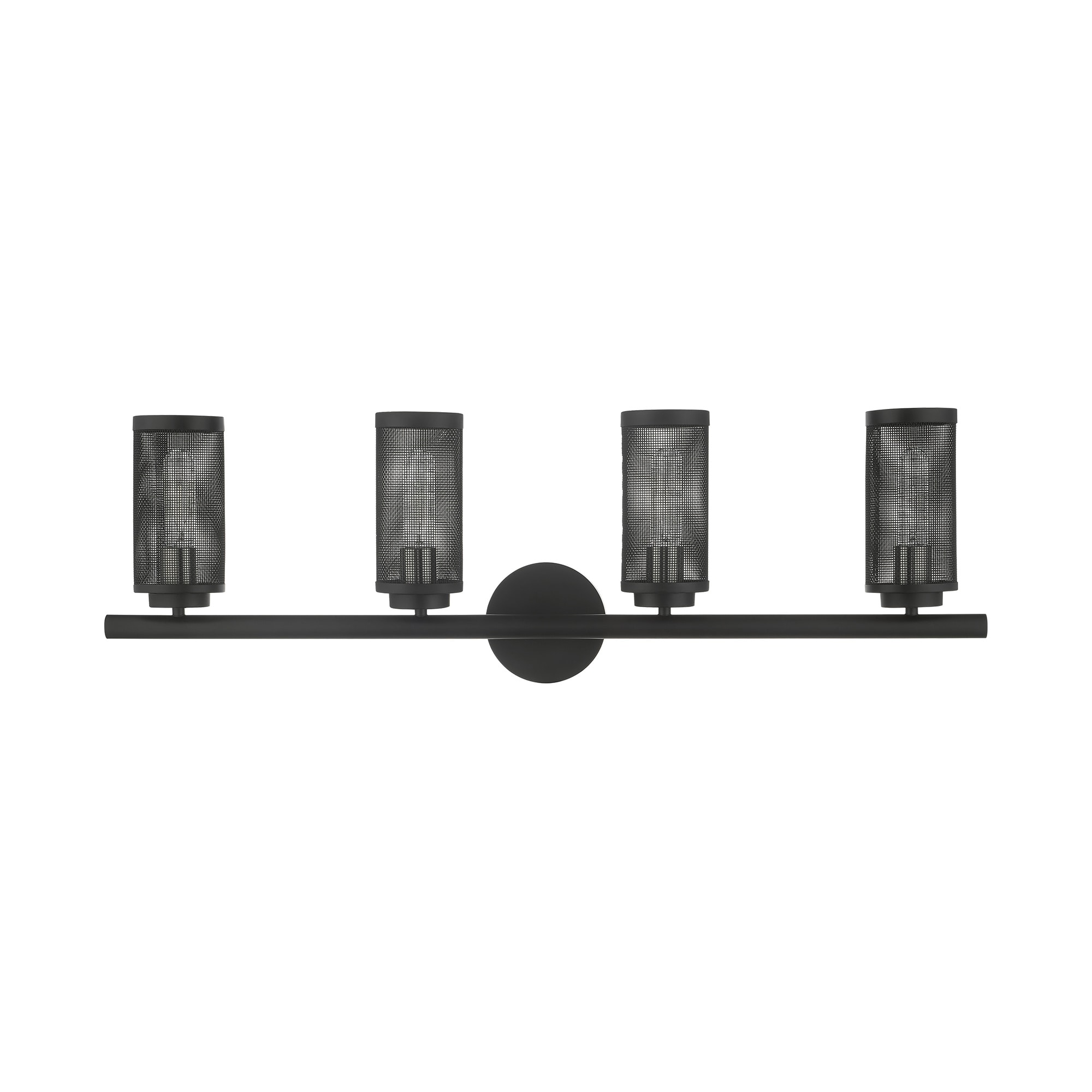 Industro Sleek 4-Light Black and Brushed Nickel Outdoor Vanity Sconce