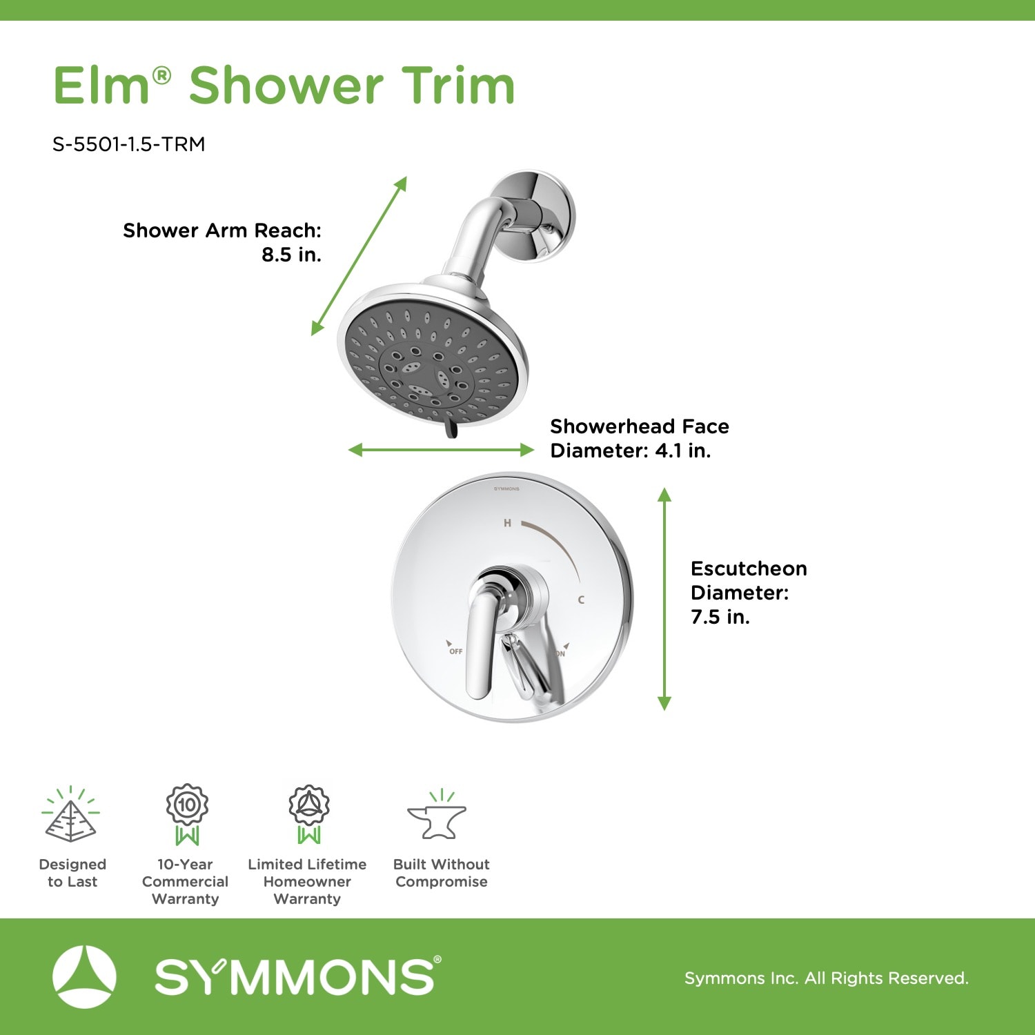 Symmons S-5501-1.5-TRM Tub-Shower-Faucets - View #2