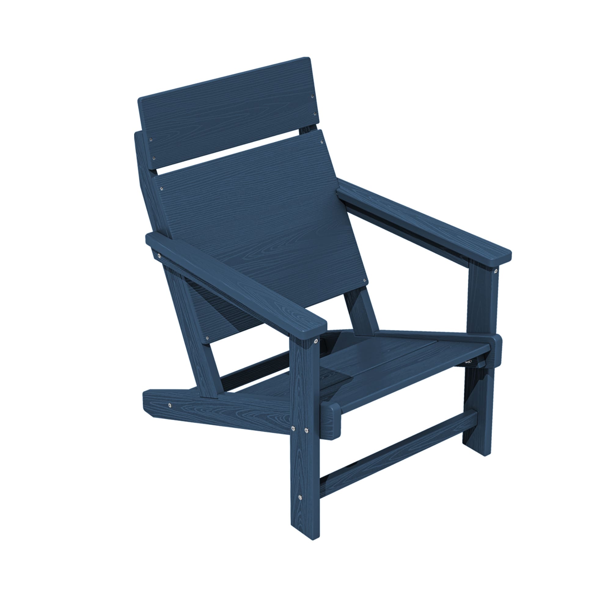 Serwall - All-Weather Plsctic Patio 30.71in High-Back Navy Blue HDPE Frame Stationary Adirondack ...