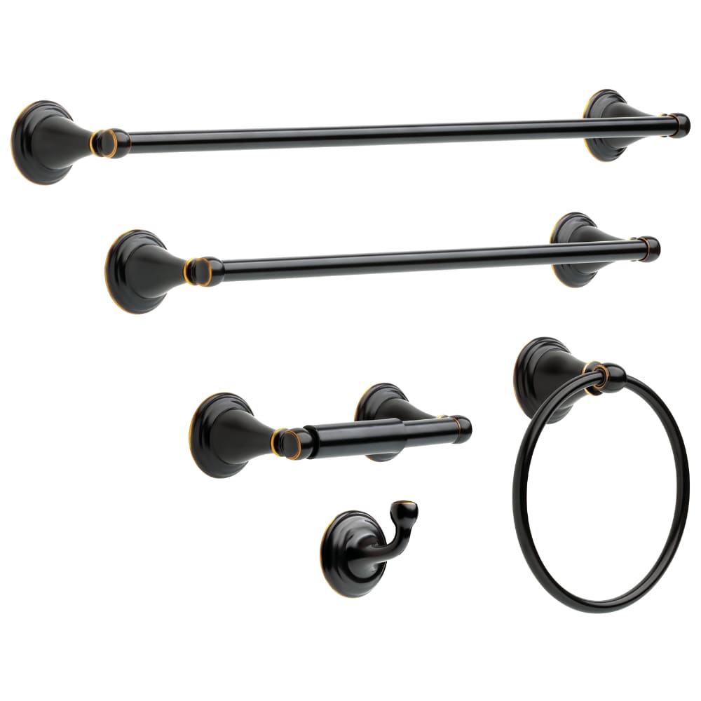 BWE Traditional Double Post Spring Wall Mounted Towel Bar Toilet Paper Holder in Oil Rubbed Bronze