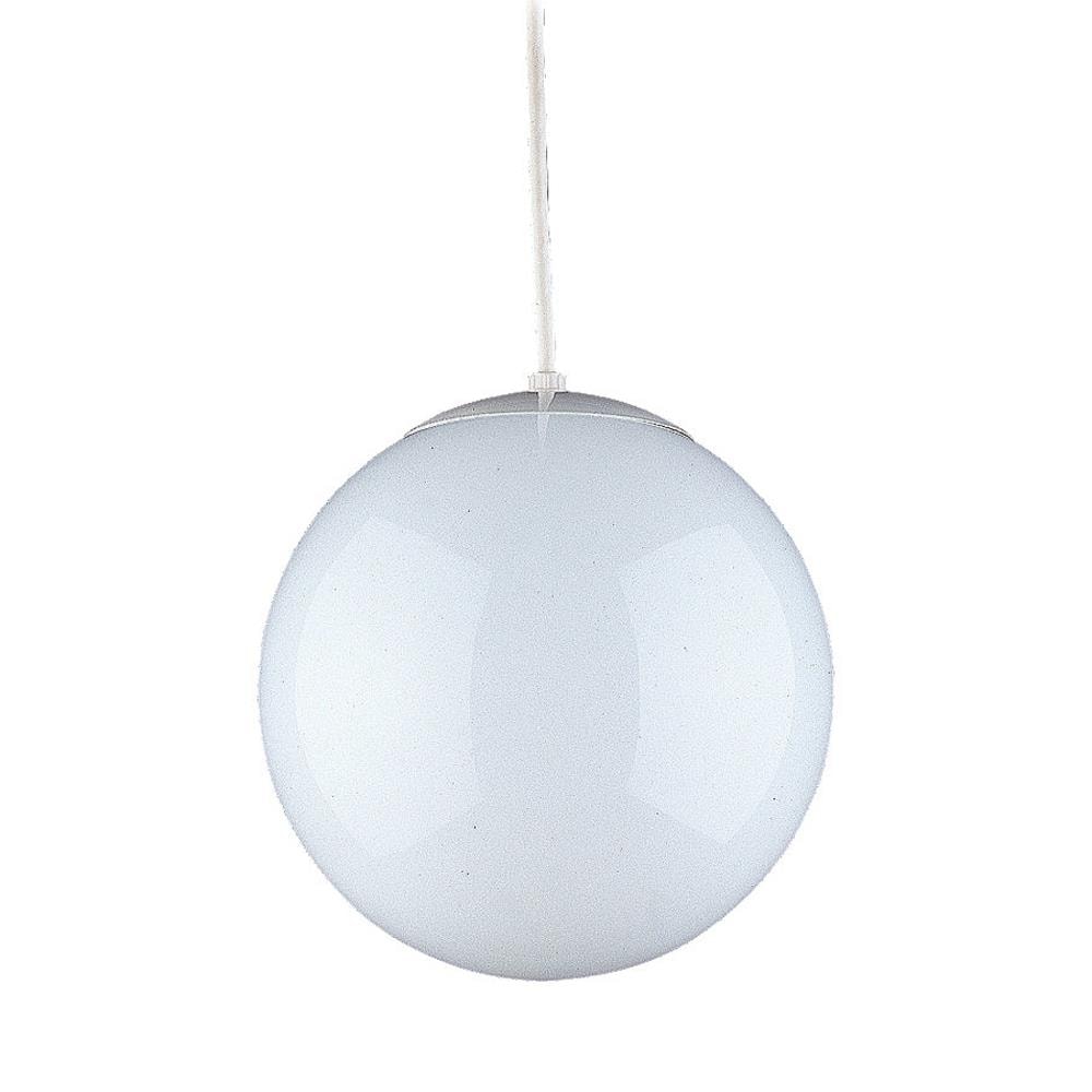 Generation Lighting Leo White Mid-century Opal Glass Globe Medium ...