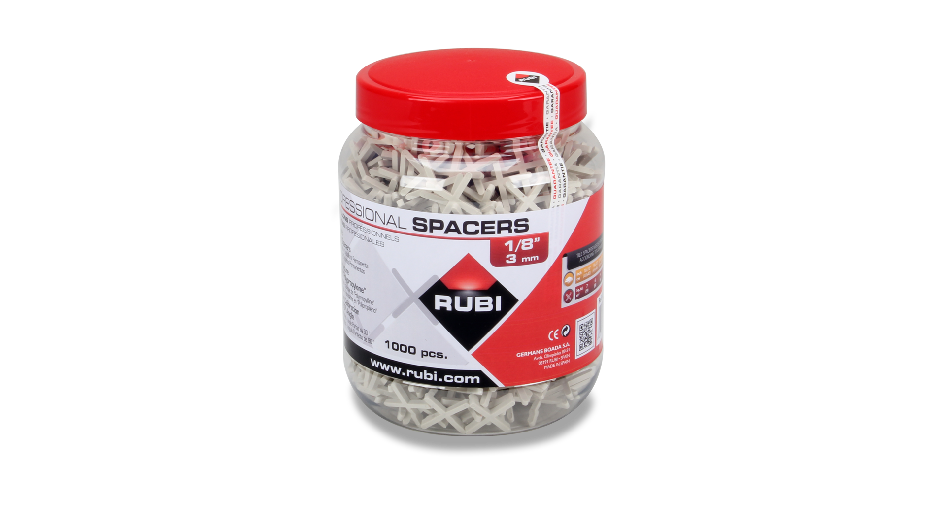 Rubi Tools 2281 1/8-in Plastic X-shaped Tile Spacer and 1000 -Pack )