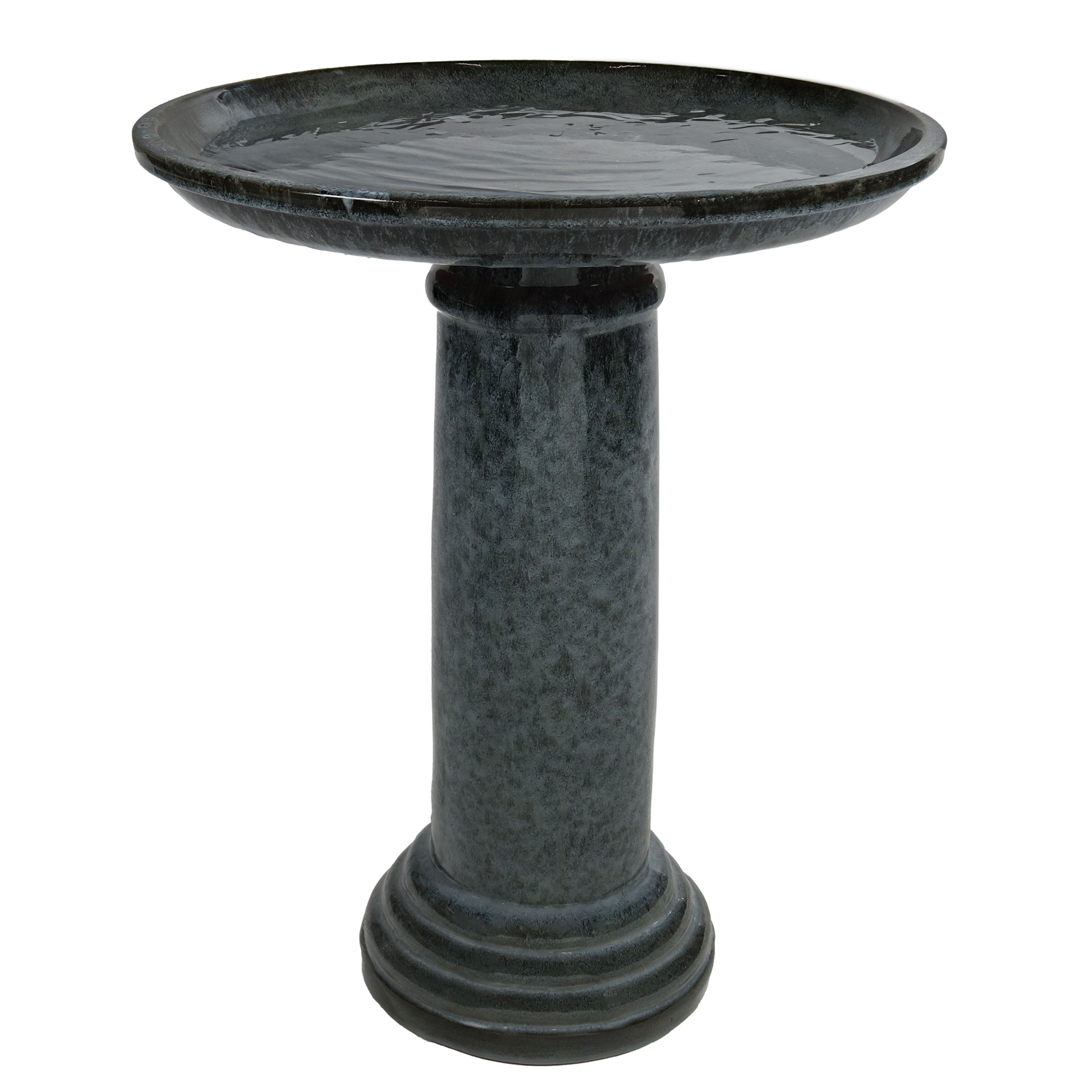 Sunnydaze Decor VBD-554 24.5-Inches H Black Ceramic Complete birdbath