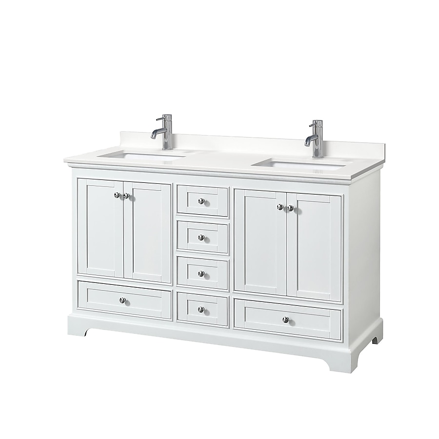 Wyndham Collection Deborah 60-in White Bathroom Vanity Cabinet Wyndham Collection Deborah 60-in White Bathroom Vanity Cabinet