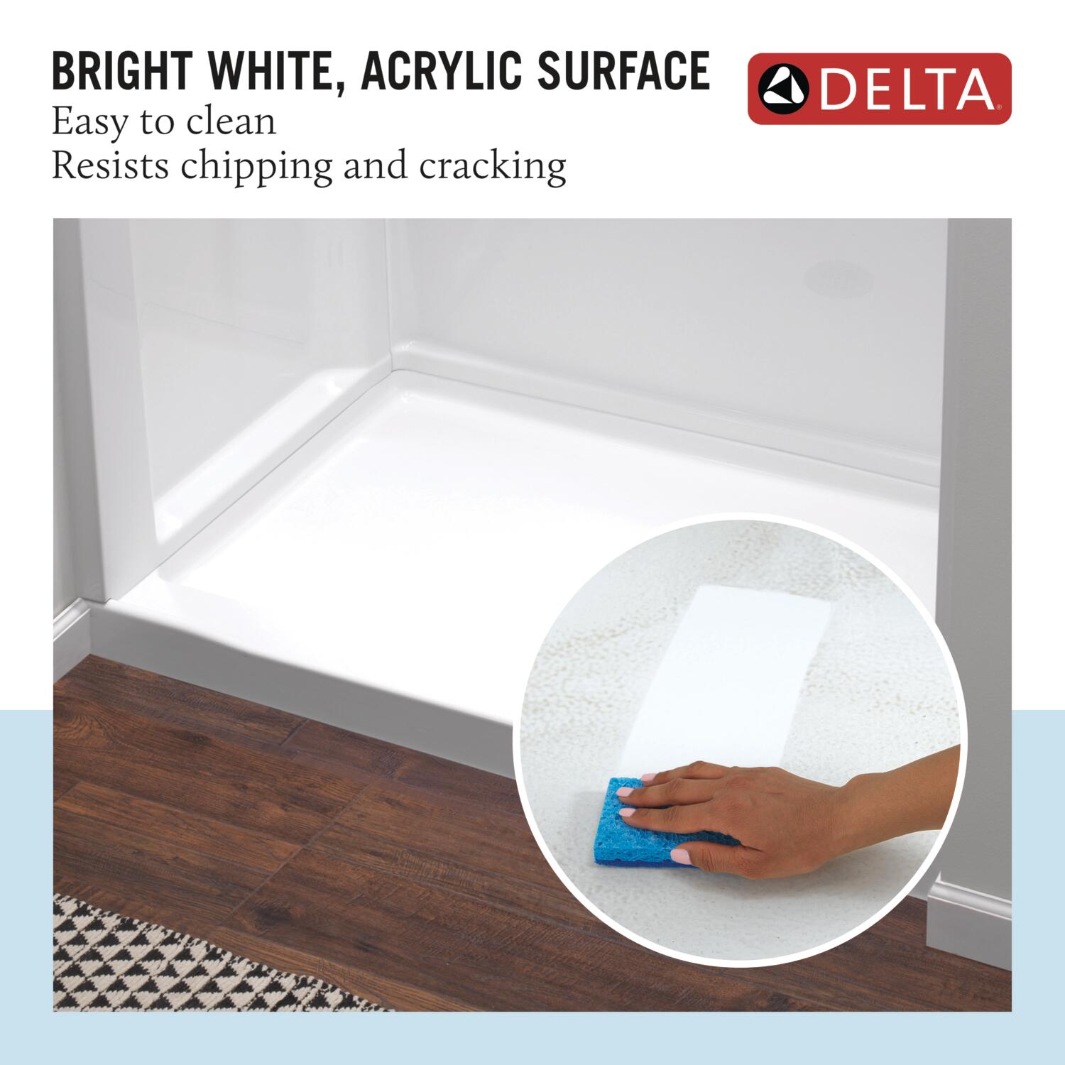 Delta EverEdge 48-in x 34-in x 72-in 3-Piece Direct To Stud High