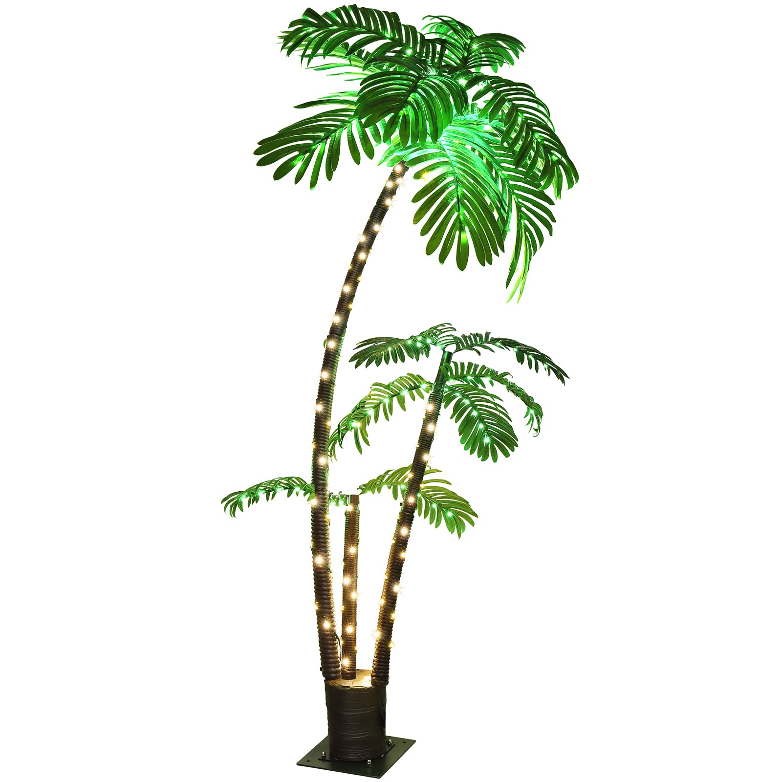 AKSCYZM  Lighted Palm Tree Bar Outdoor Christmas Decorations Decor LED Artificial Trees for Patio Yard Pool Porch Deck Party Tropical Six Foot