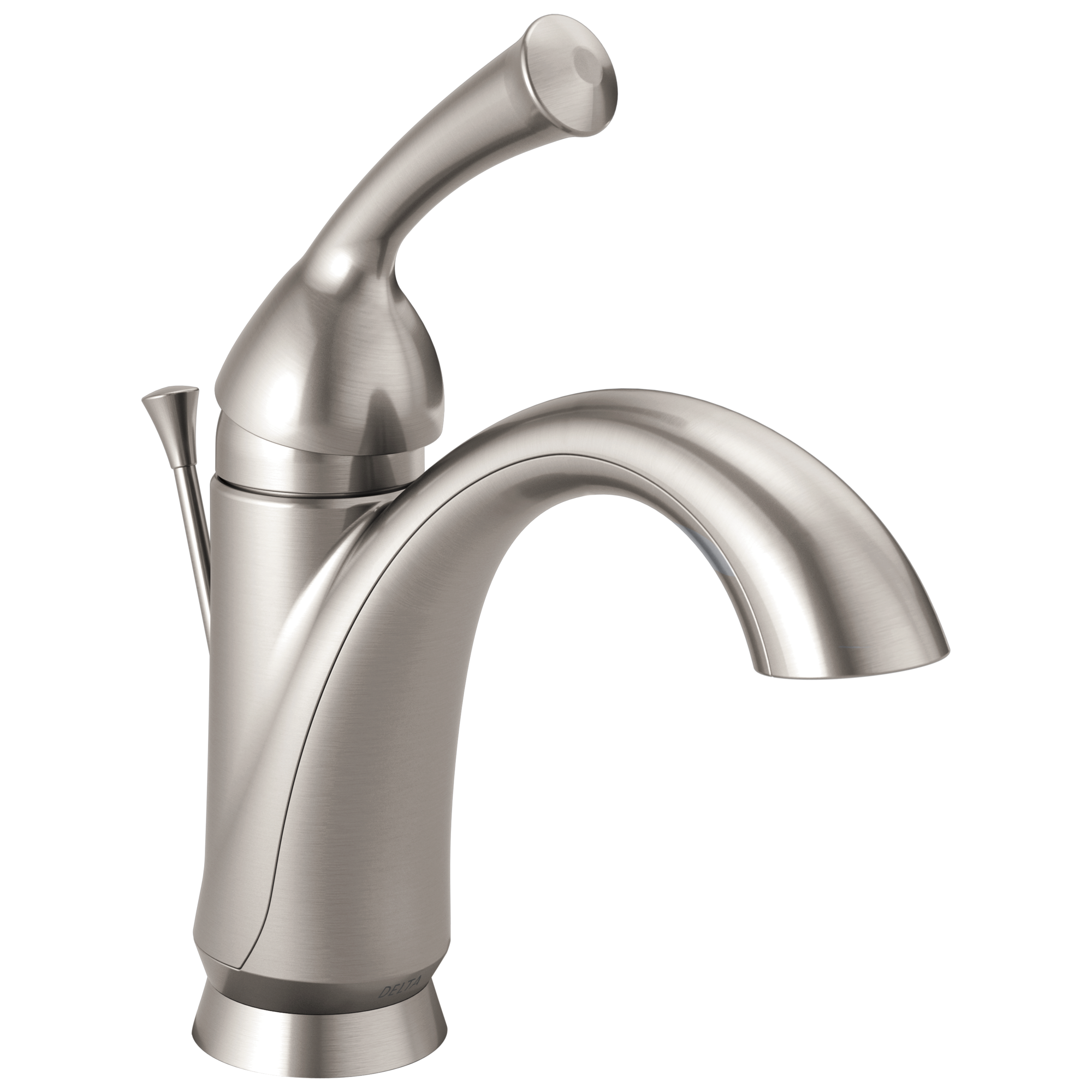 Delta 15999-SS-DST Haywood Stainless 4-in centerset 1-handle WaterSense Mid-arc Residential Handle Bathroom Sink Faucet with Drain with Deck Plate