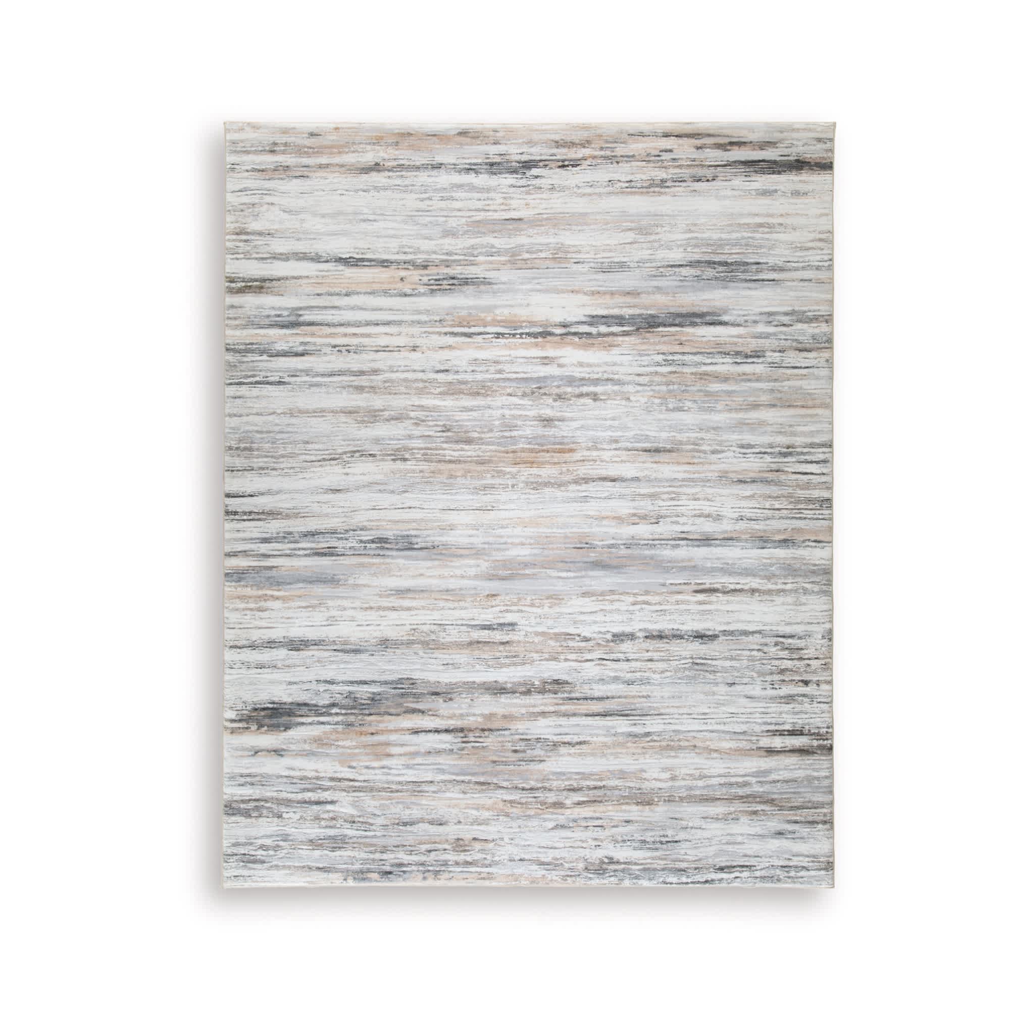 Nace Abstract Area Rug 8 x 10 Gray Brown White Faux Fur Memory Foam
